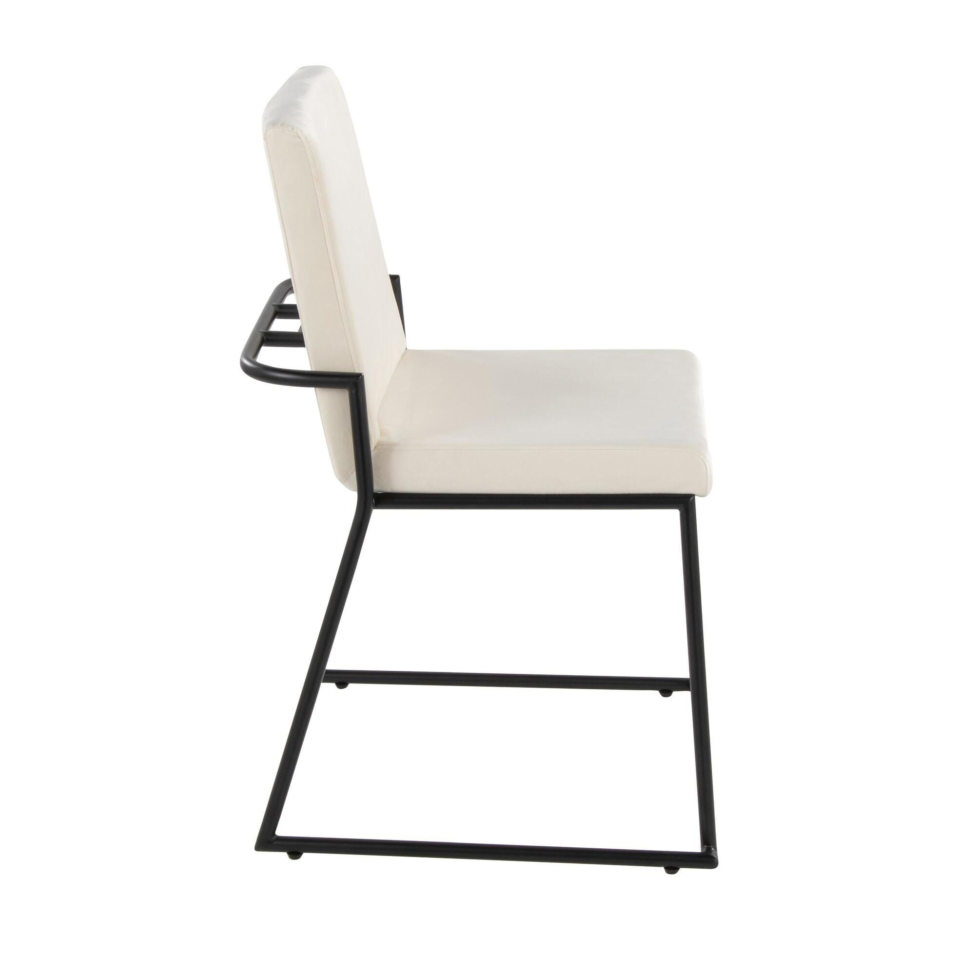 LumiSource Dutchess Dining Chair (Set of 2), Cream, large