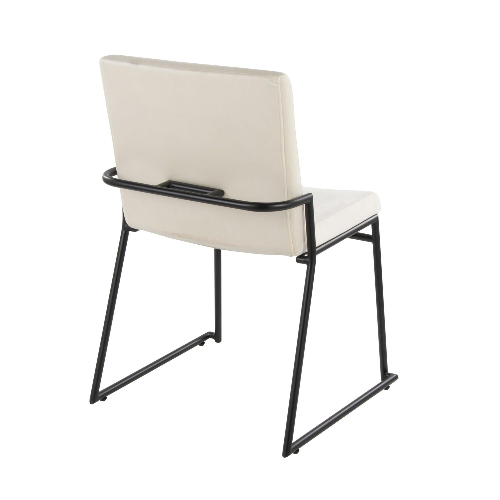 LumiSource Dutchess Dining Chair (Set of 2), Cream, large