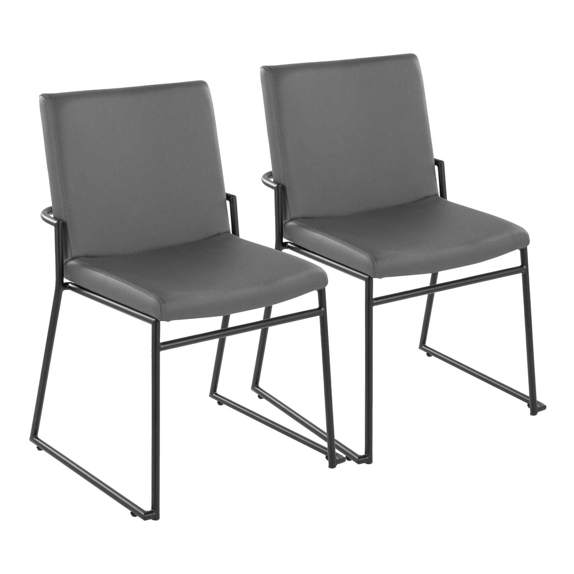 LumiSource Dutchess Dining Chair (Set of 2), Gray, large