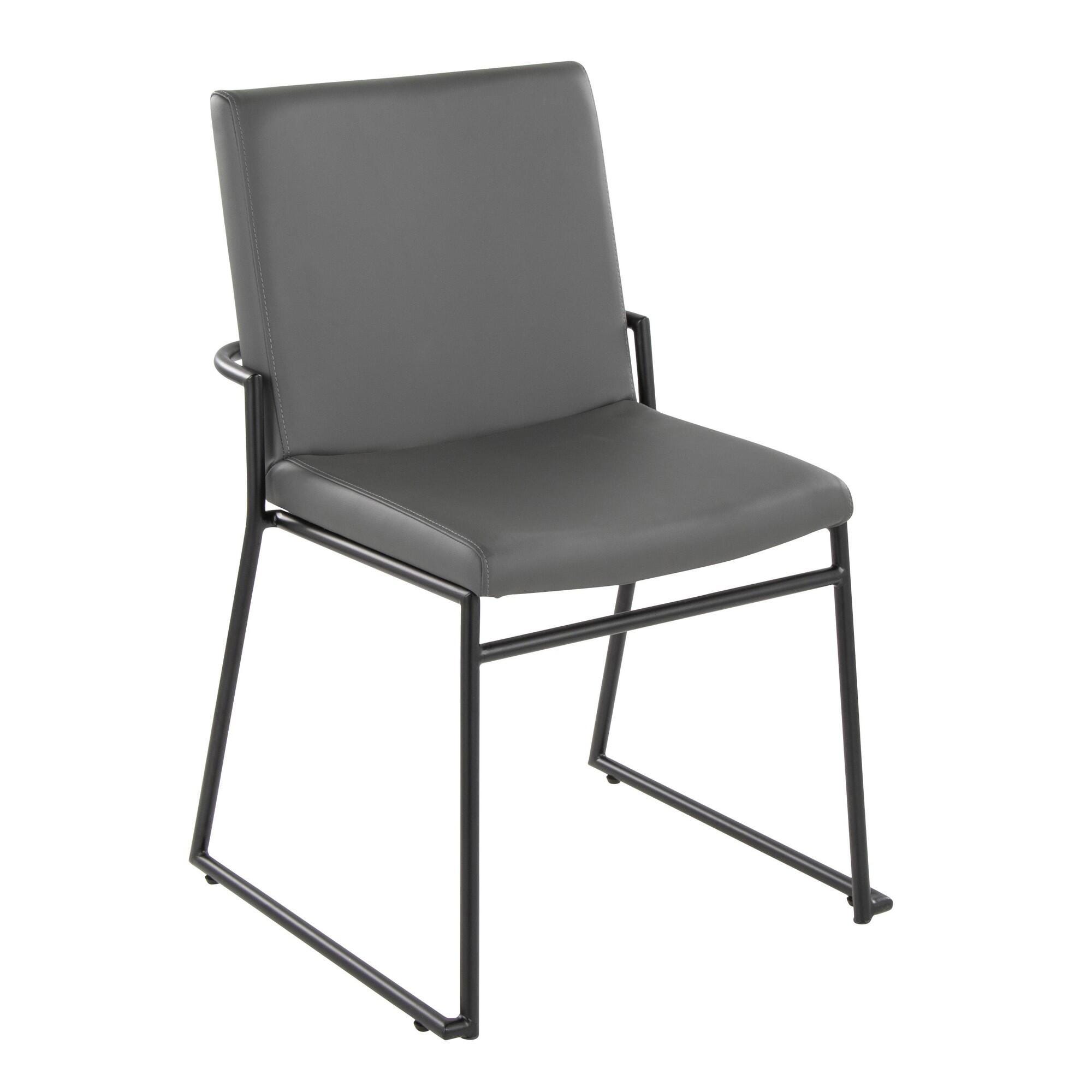 LumiSource Dutchess Dining Chair (Set of 2), Gray, large