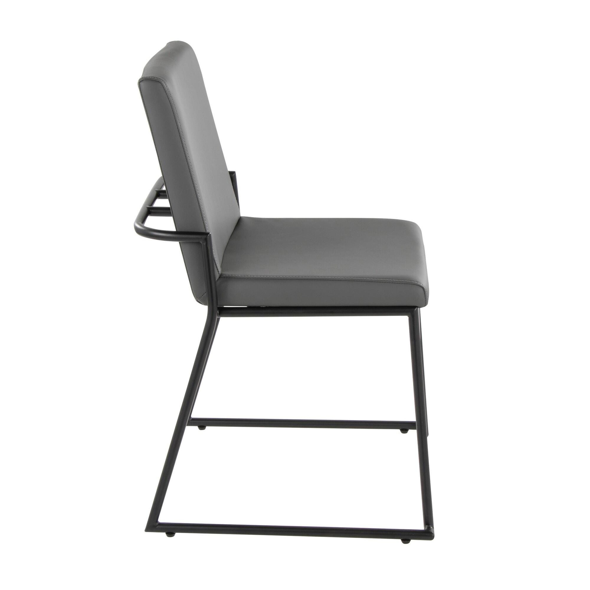 LumiSource Dutchess Dining Chair (Set of 2), Gray, large