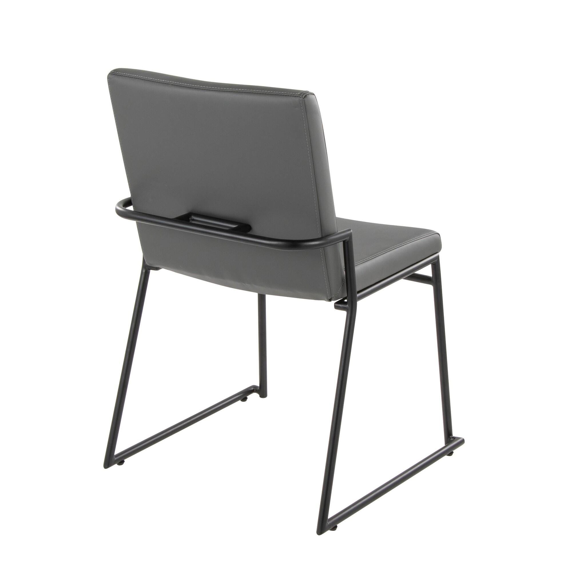 LumiSource Dutchess Dining Chair (Set of 2), Gray, large
