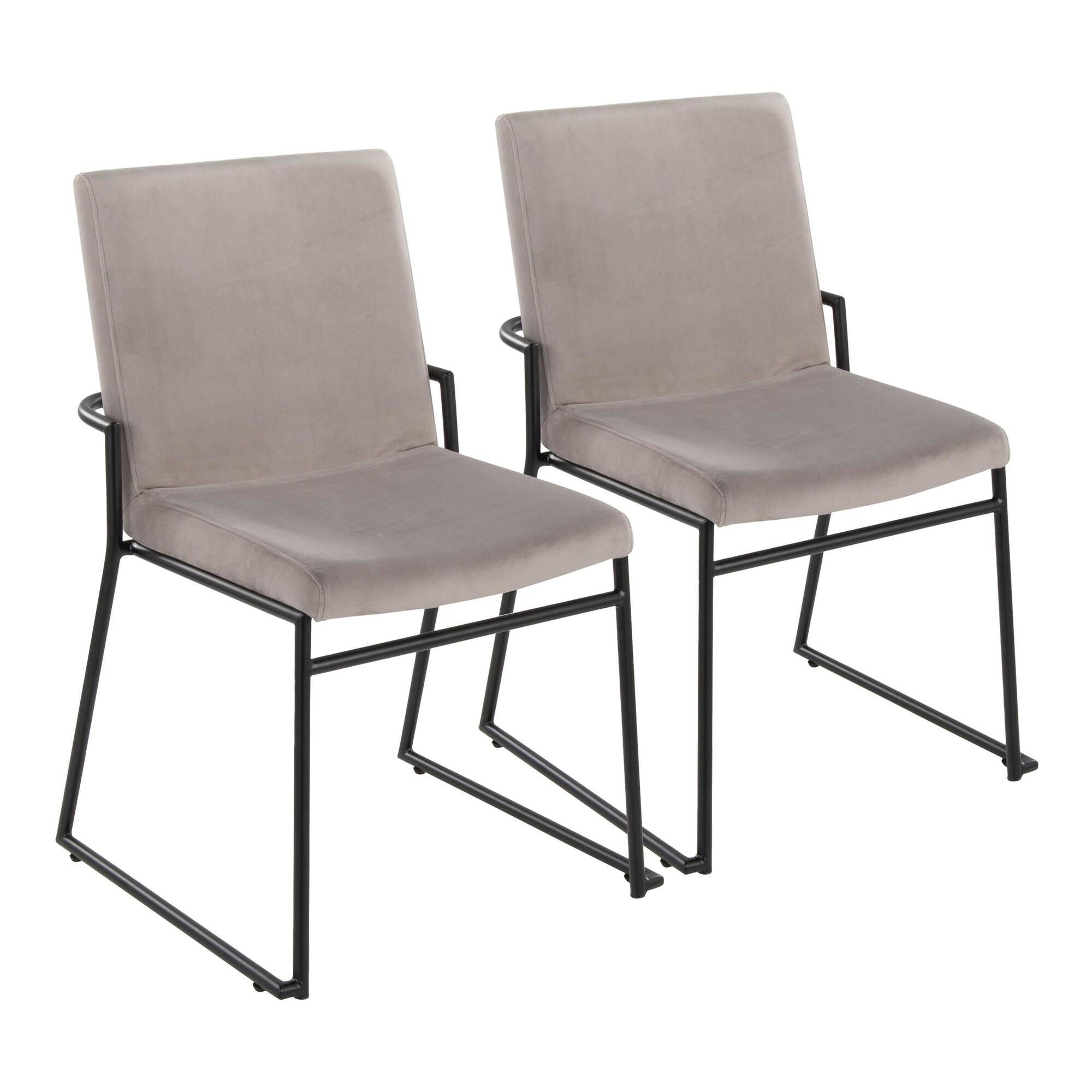LumiSource Dutchess Dining Chair (Set of 2), Silver, large