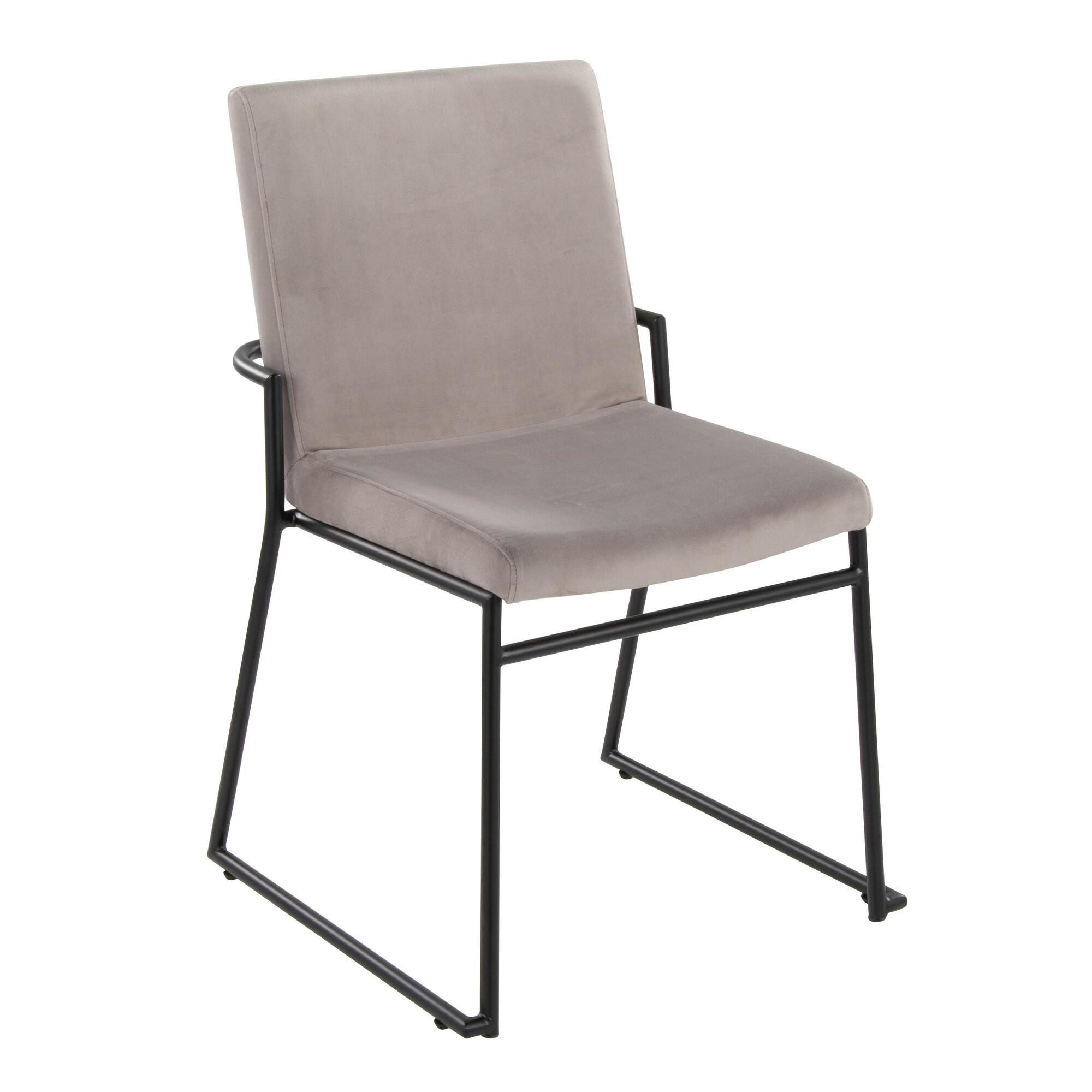 LumiSource Dutchess Dining Chair (Set of 2), Silver, large