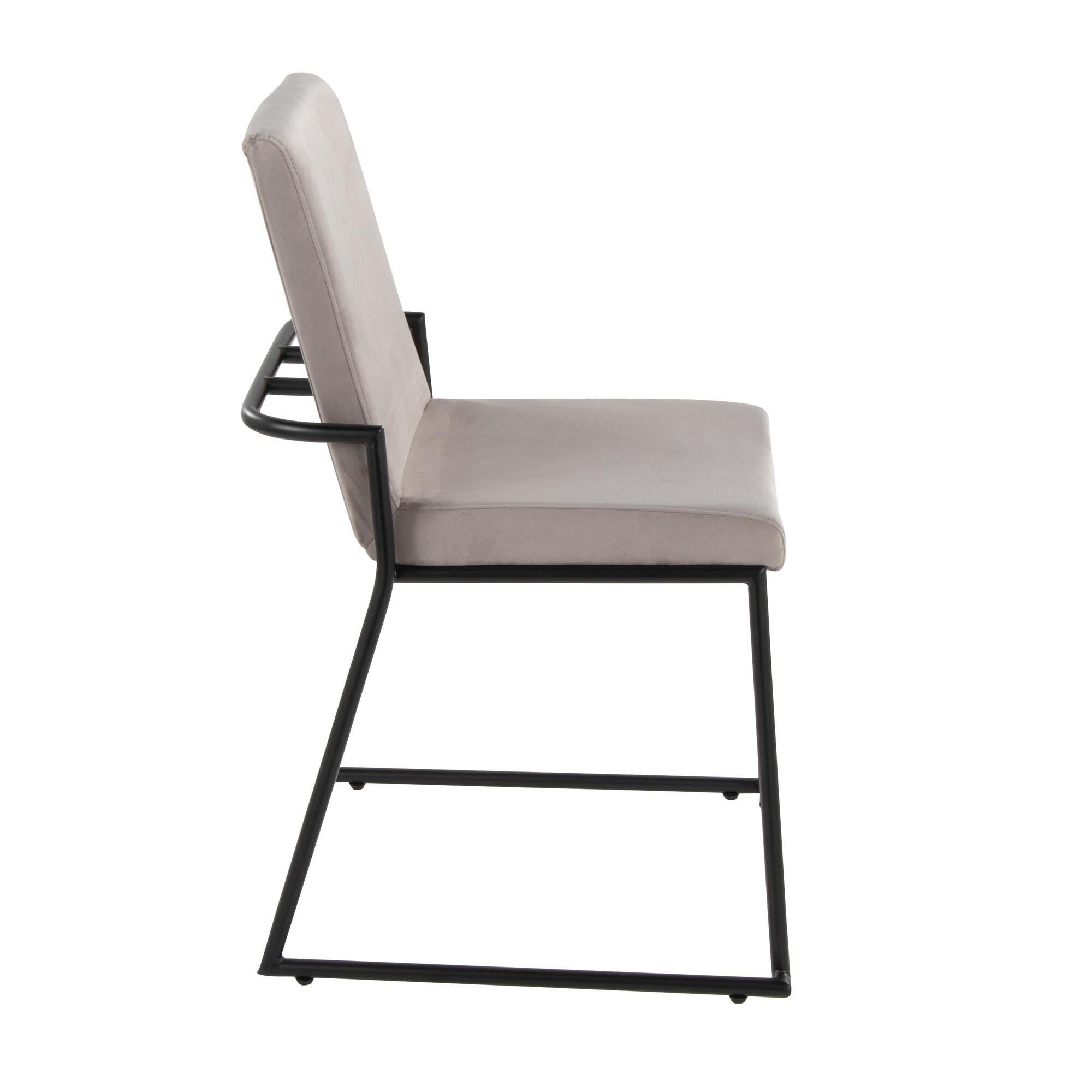 LumiSource Dutchess Dining Chair (Set of 2), Silver, large