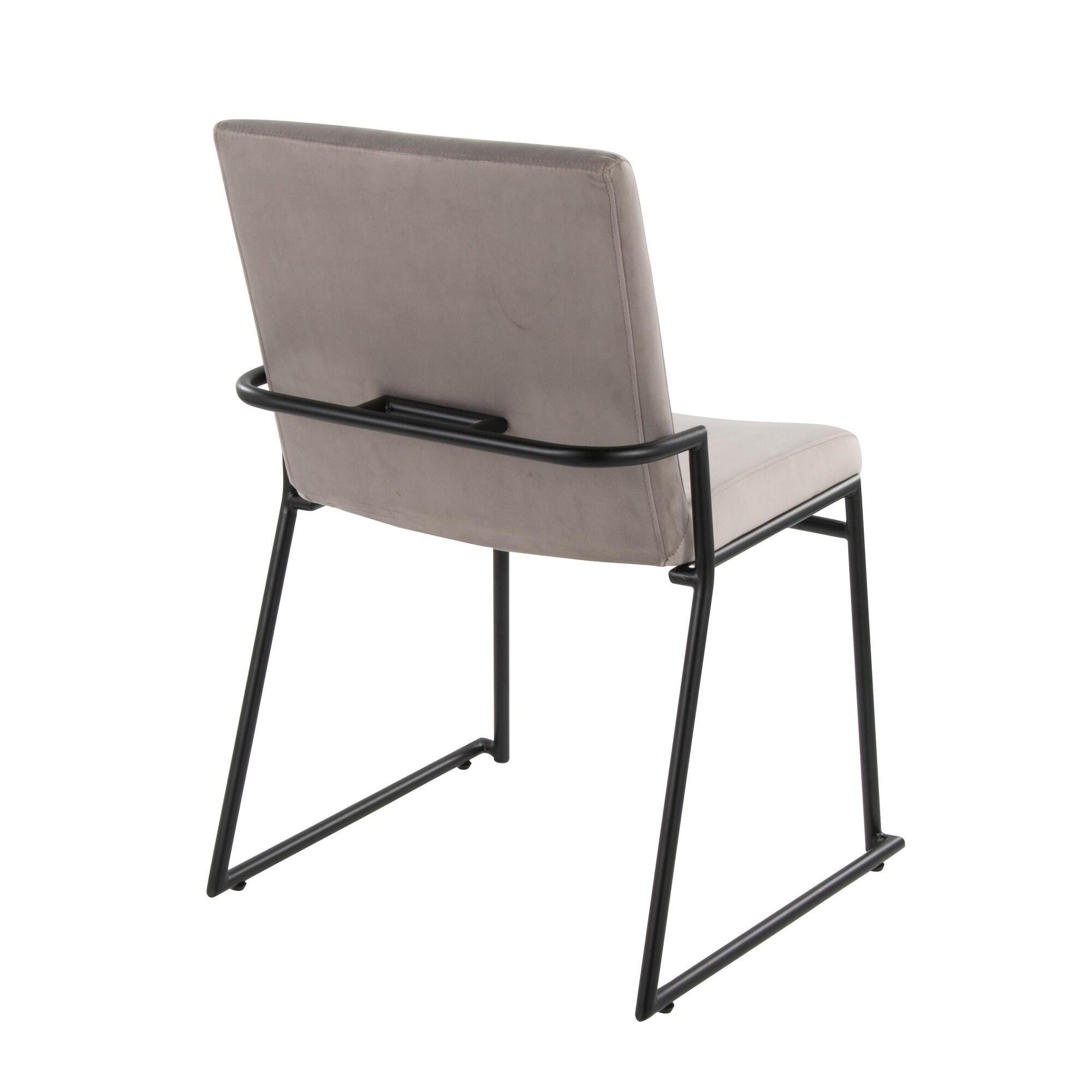 LumiSource Dutchess Dining Chair (Set of 2), Silver, large
