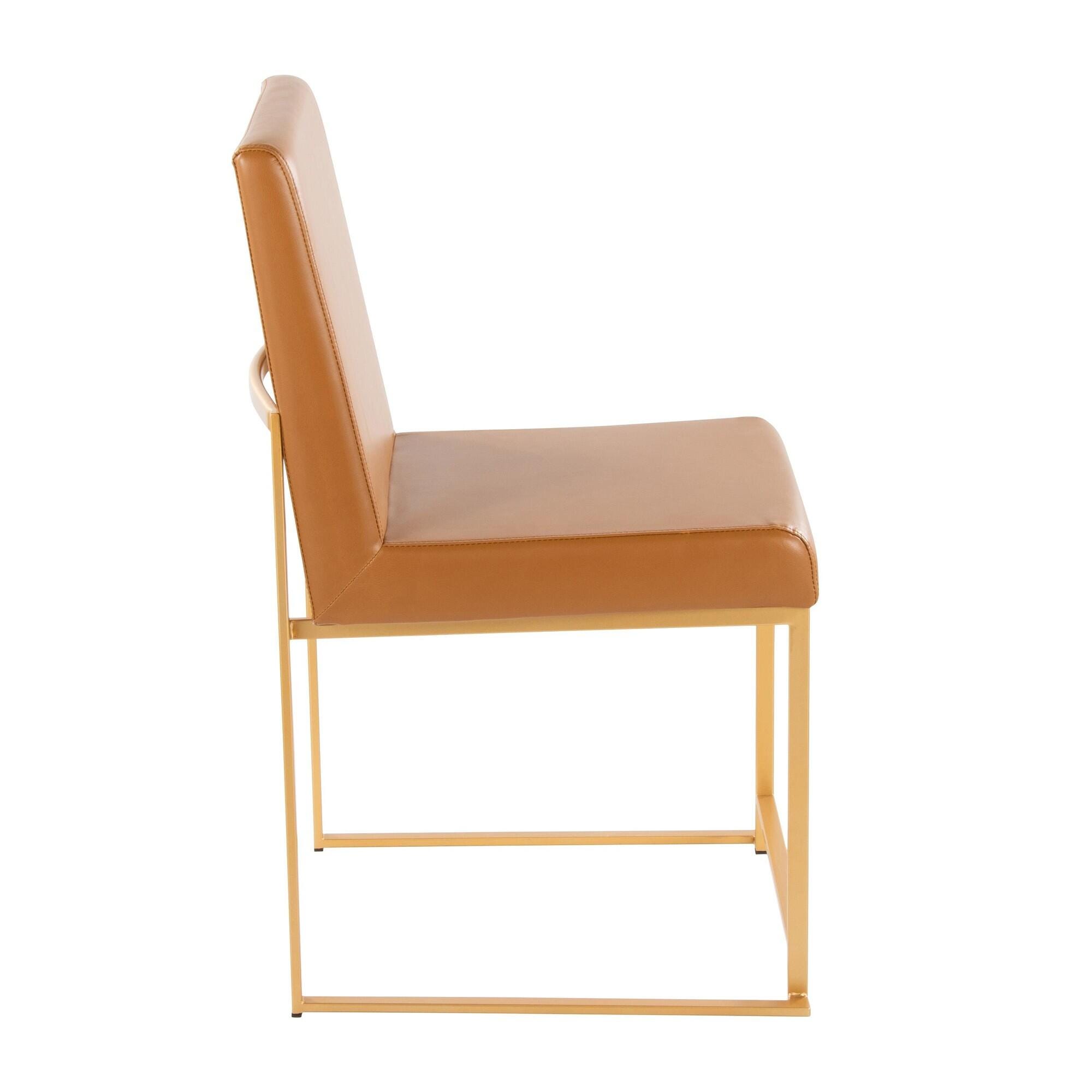 LumiSource Fuji Dining Chair (Set of 2), Camel/Gold, large