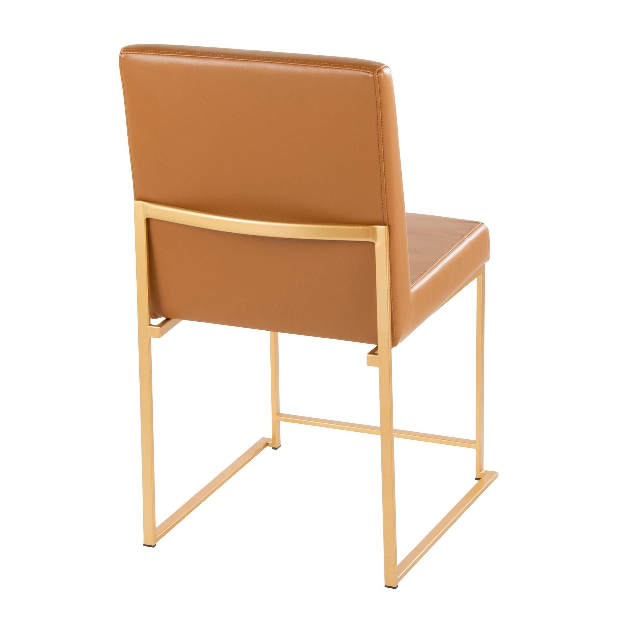 LumiSource Fuji Dining Chair (Set of 2), Camel/Gold, large
