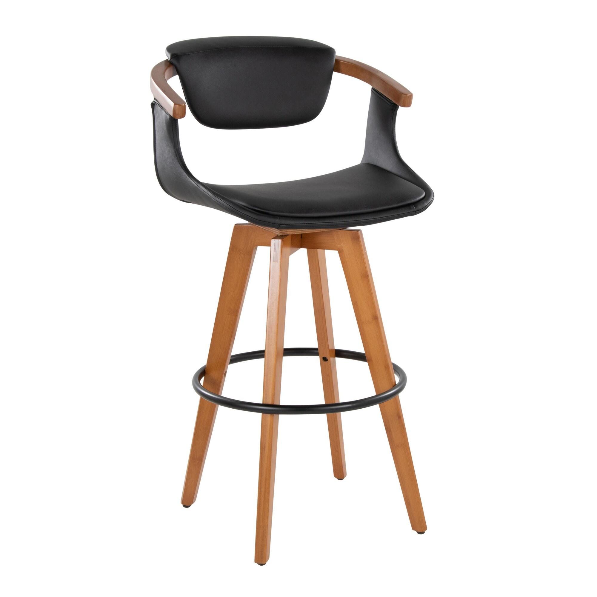 LumiSource Oracle Bar Height Bar Stool, Black, large