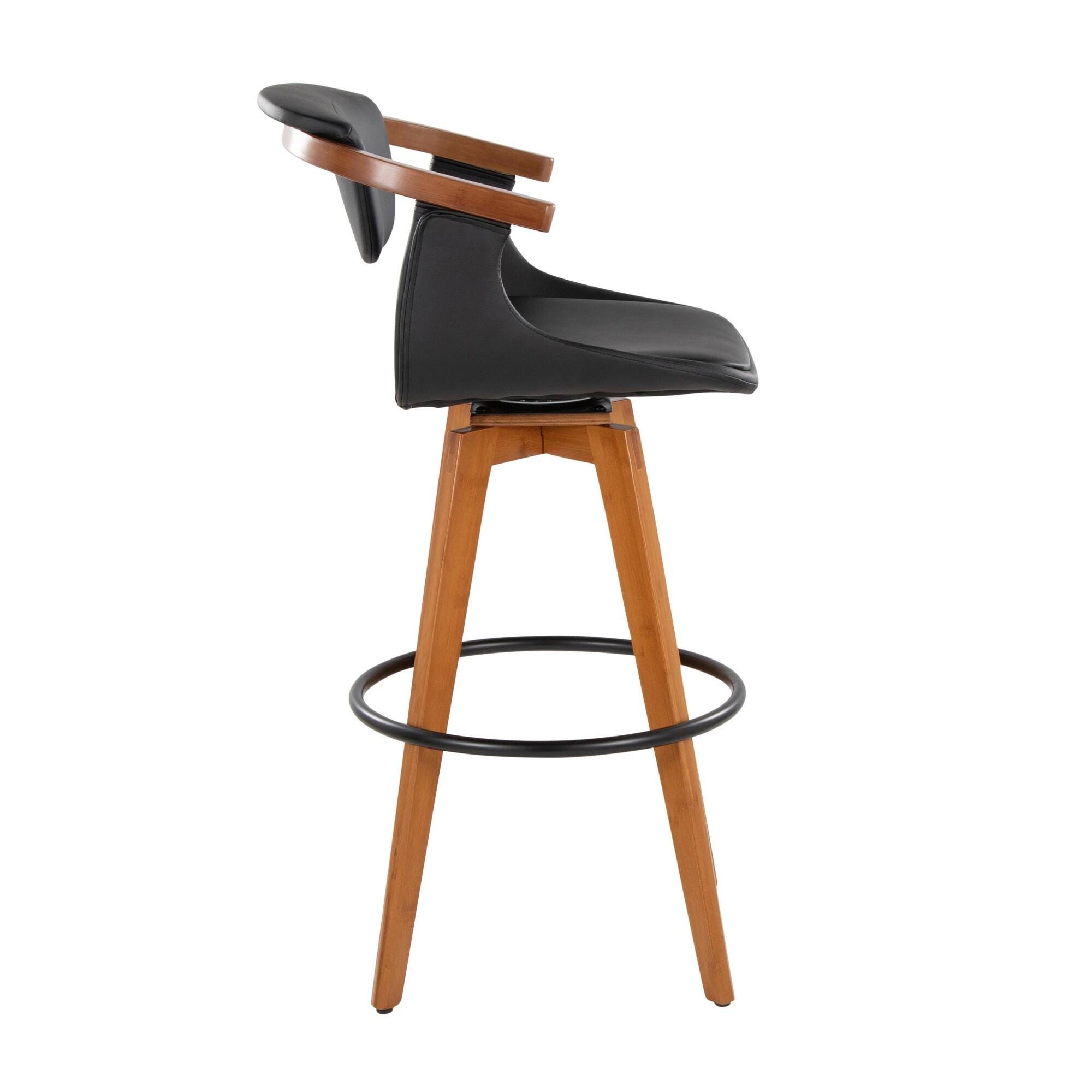 LumiSource Oracle Bar Height Bar Stool, Black, large