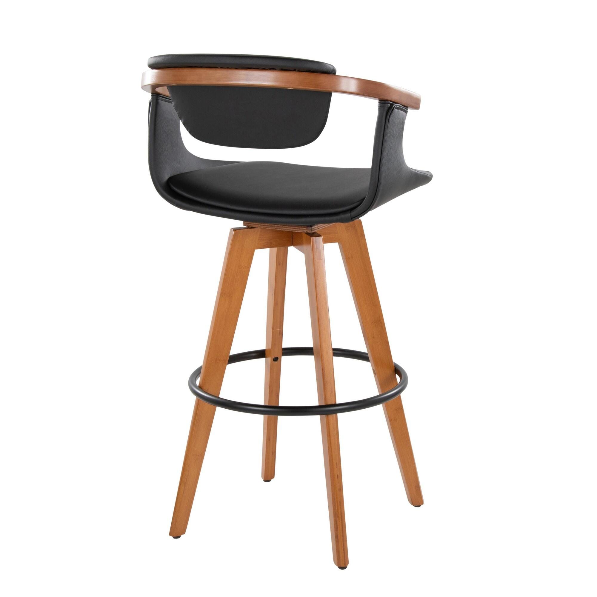 LumiSource Oracle Bar Height Bar Stool, Black, large