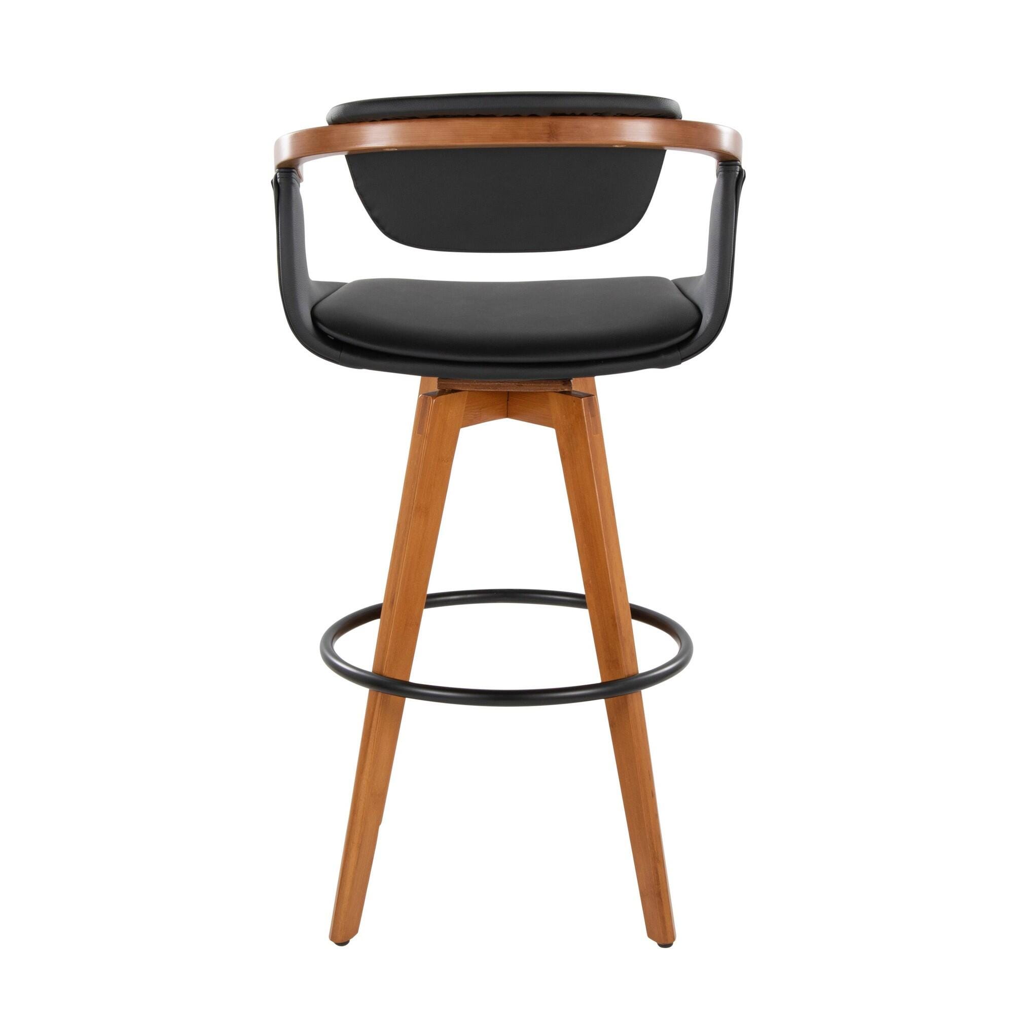 LumiSource Oracle Bar Height Bar Stool, Black, large