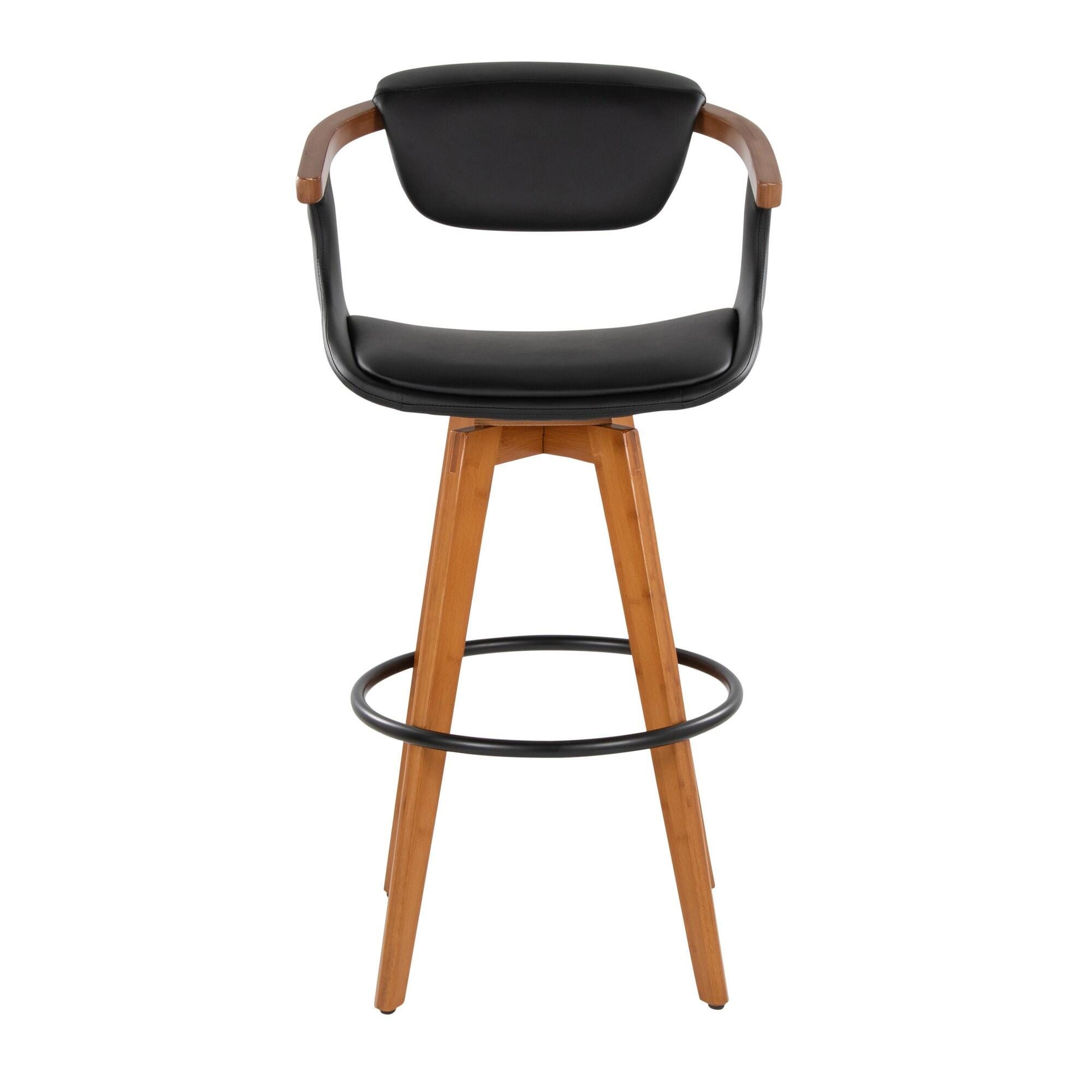 LumiSource Oracle Bar Height Bar Stool, Black, large