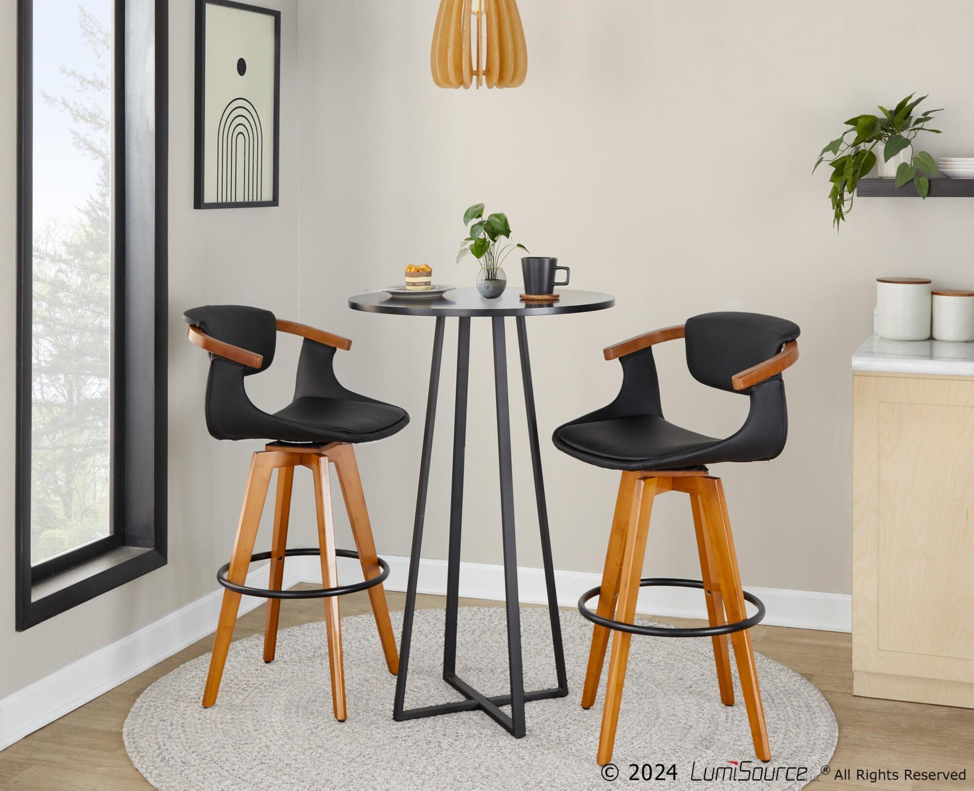LumiSource Oracle Bar Height Bar Stool, Black, large