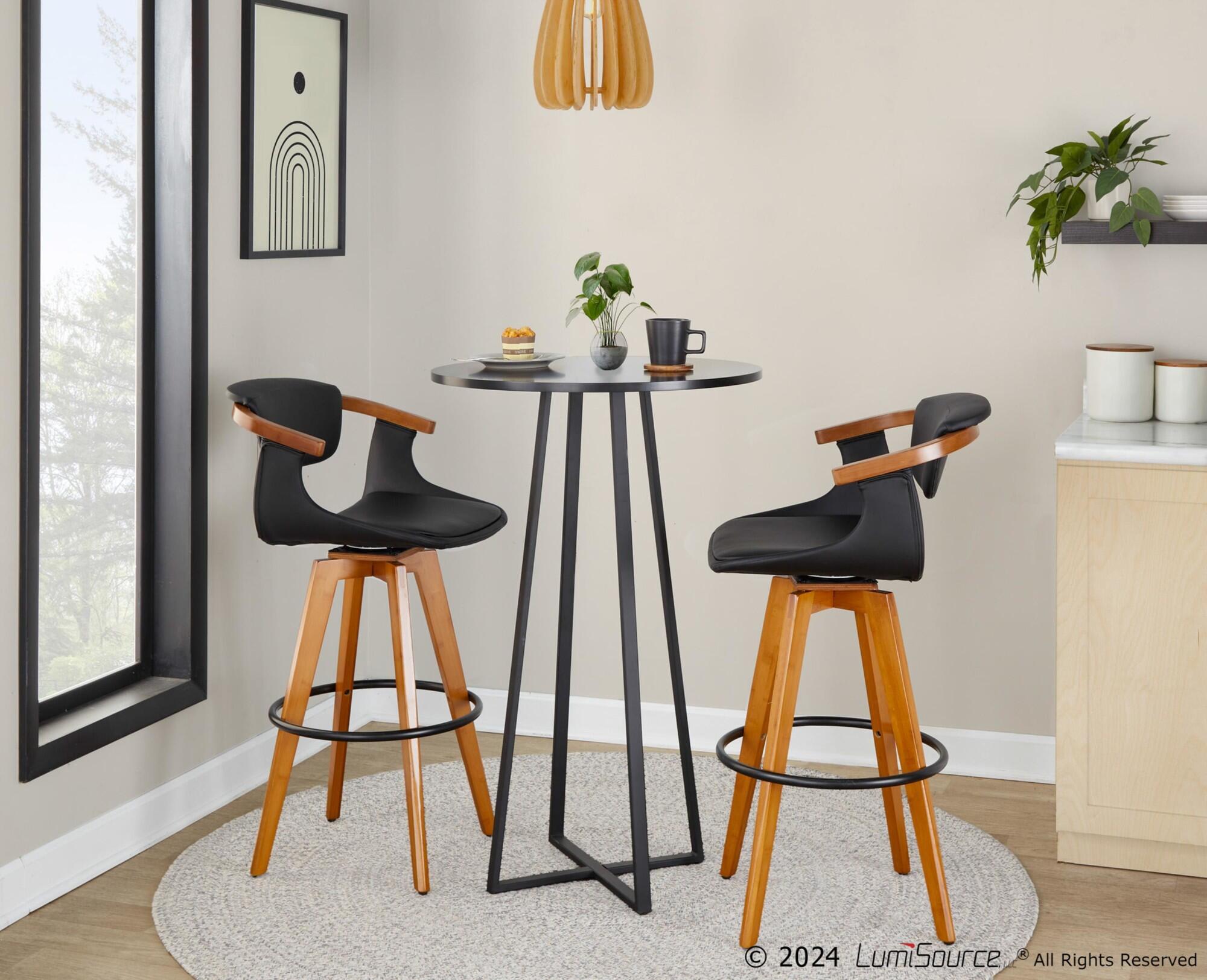 LumiSource Oracle Bar Height Bar Stool, Black, large