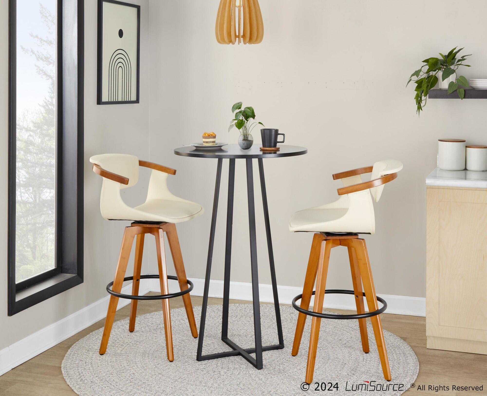 LumiSource Oracle Bar Height Bar Stool, Cream, large