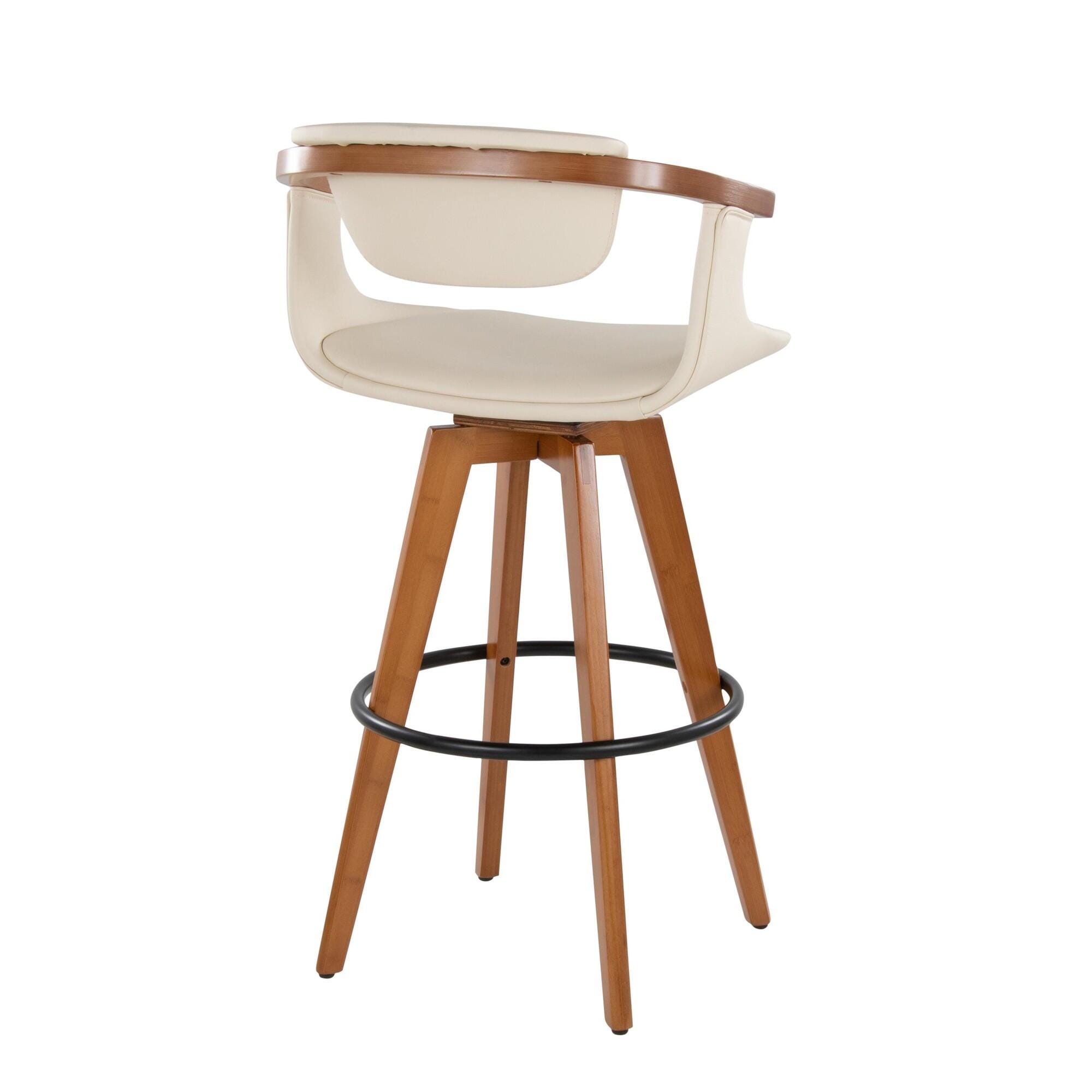 LumiSource Oracle Bar Height Bar Stool, Cream, large