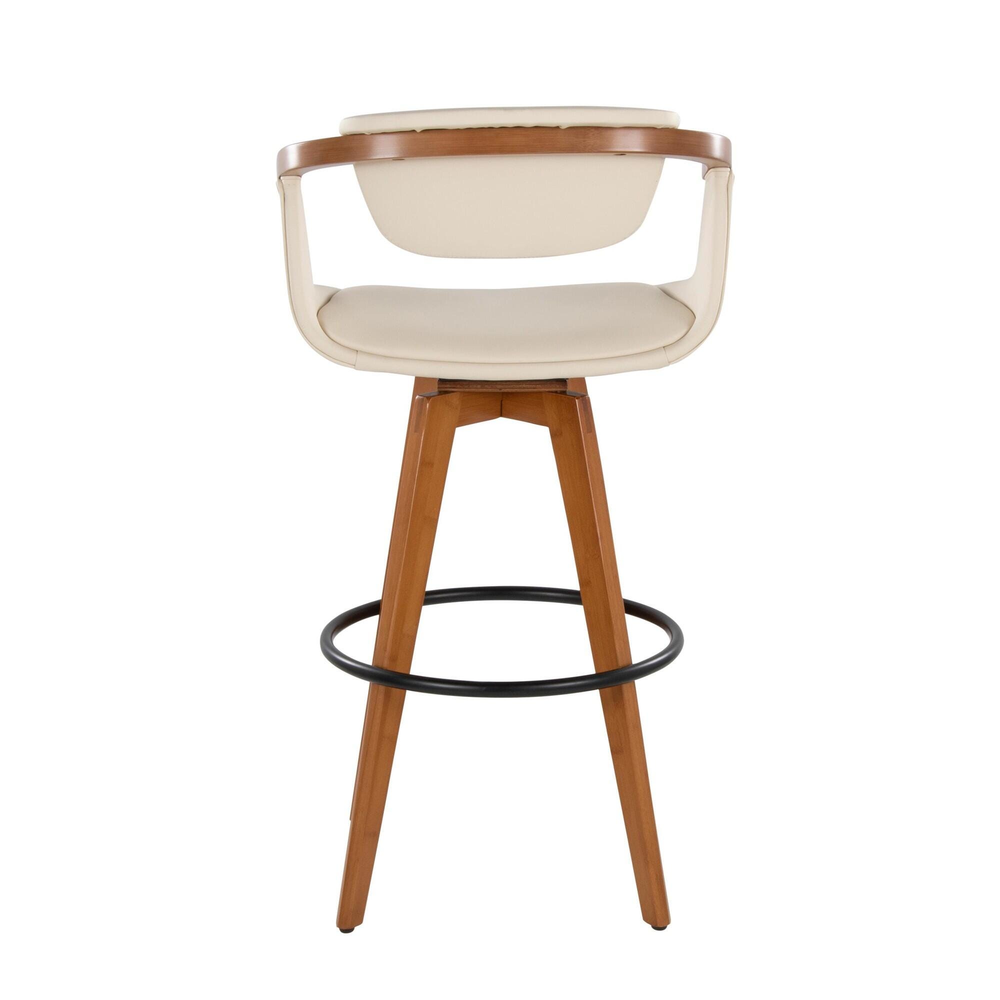 LumiSource Oracle Bar Height Bar Stool, Cream, large