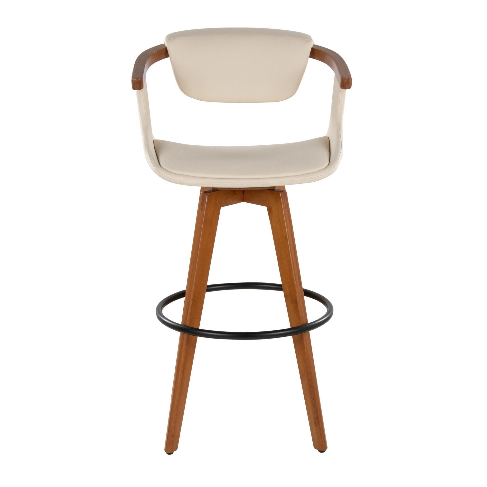 LumiSource Oracle Bar Height Bar Stool, Cream, large