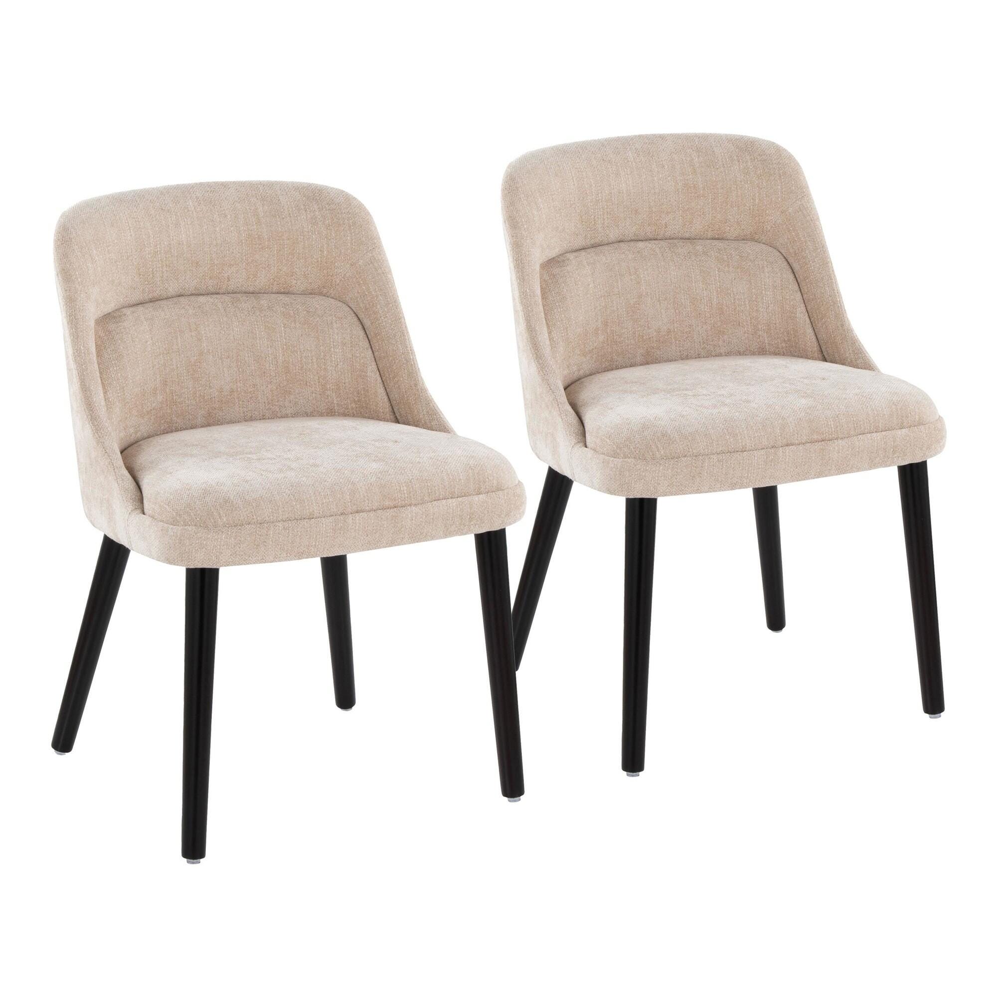 LumiSource Rina Dining Chair (Set of 2), Brown, large