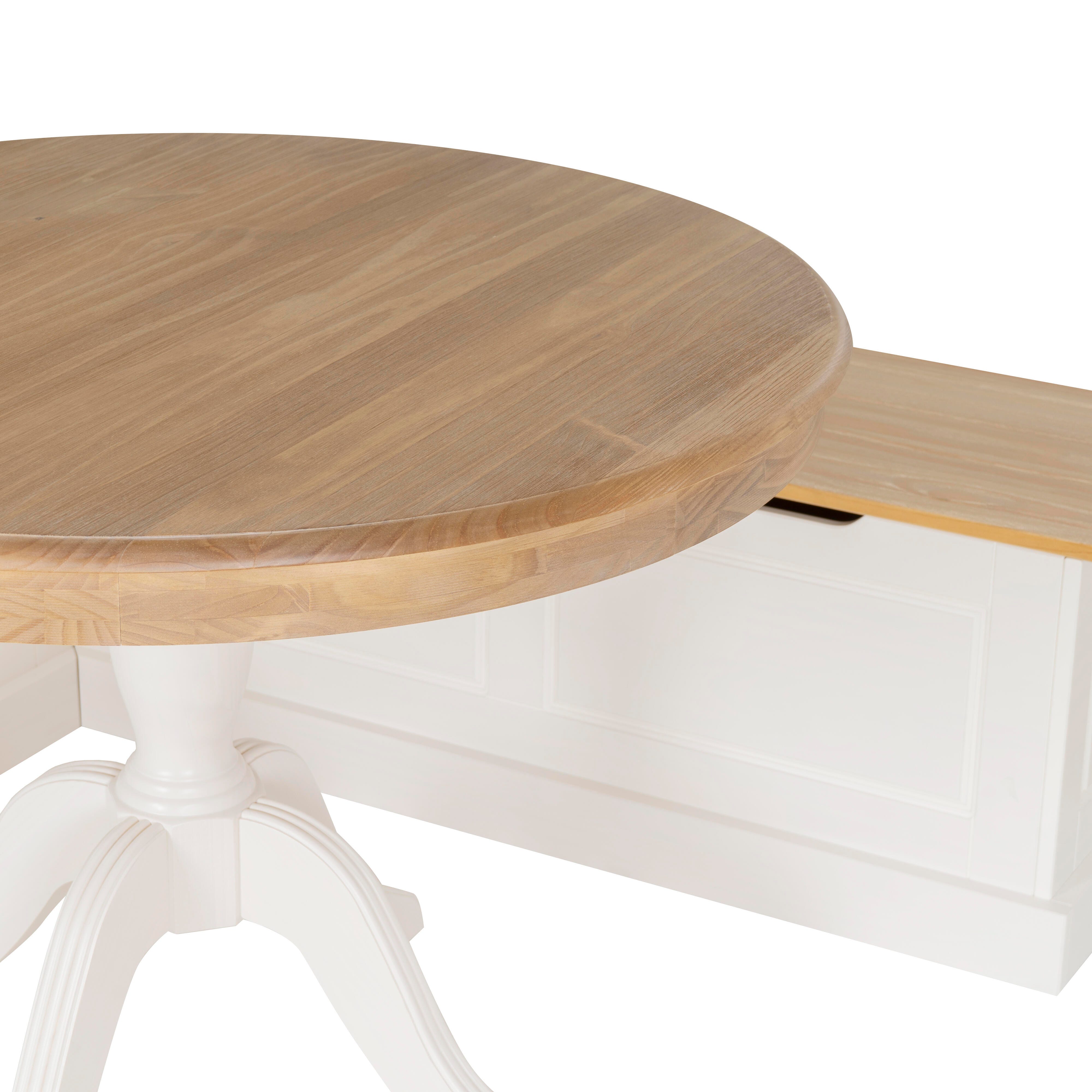 Linon Landin Corner Nook Dining Set, Natural/White, large