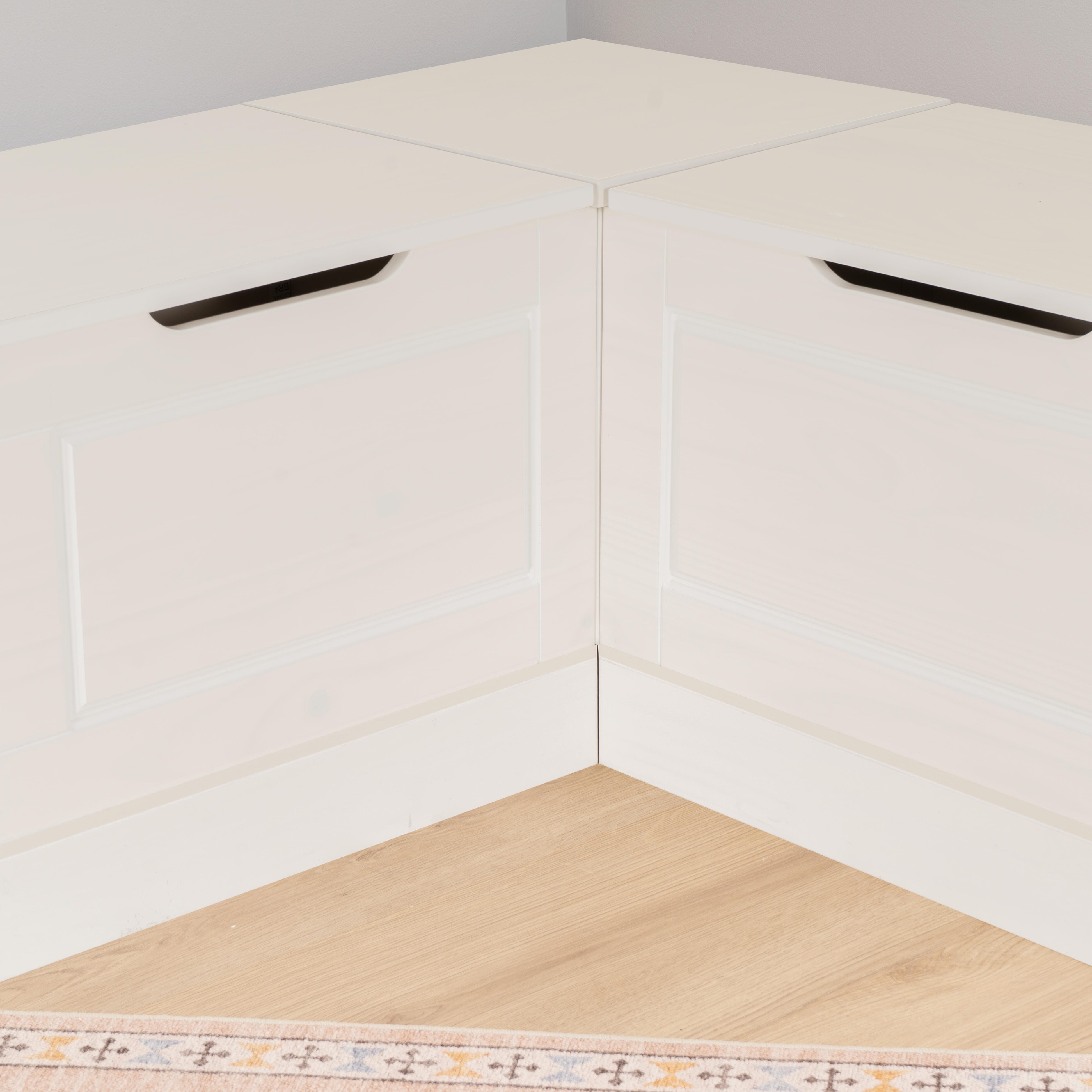 Linon Landin Corner Nook Dining Set, White, large