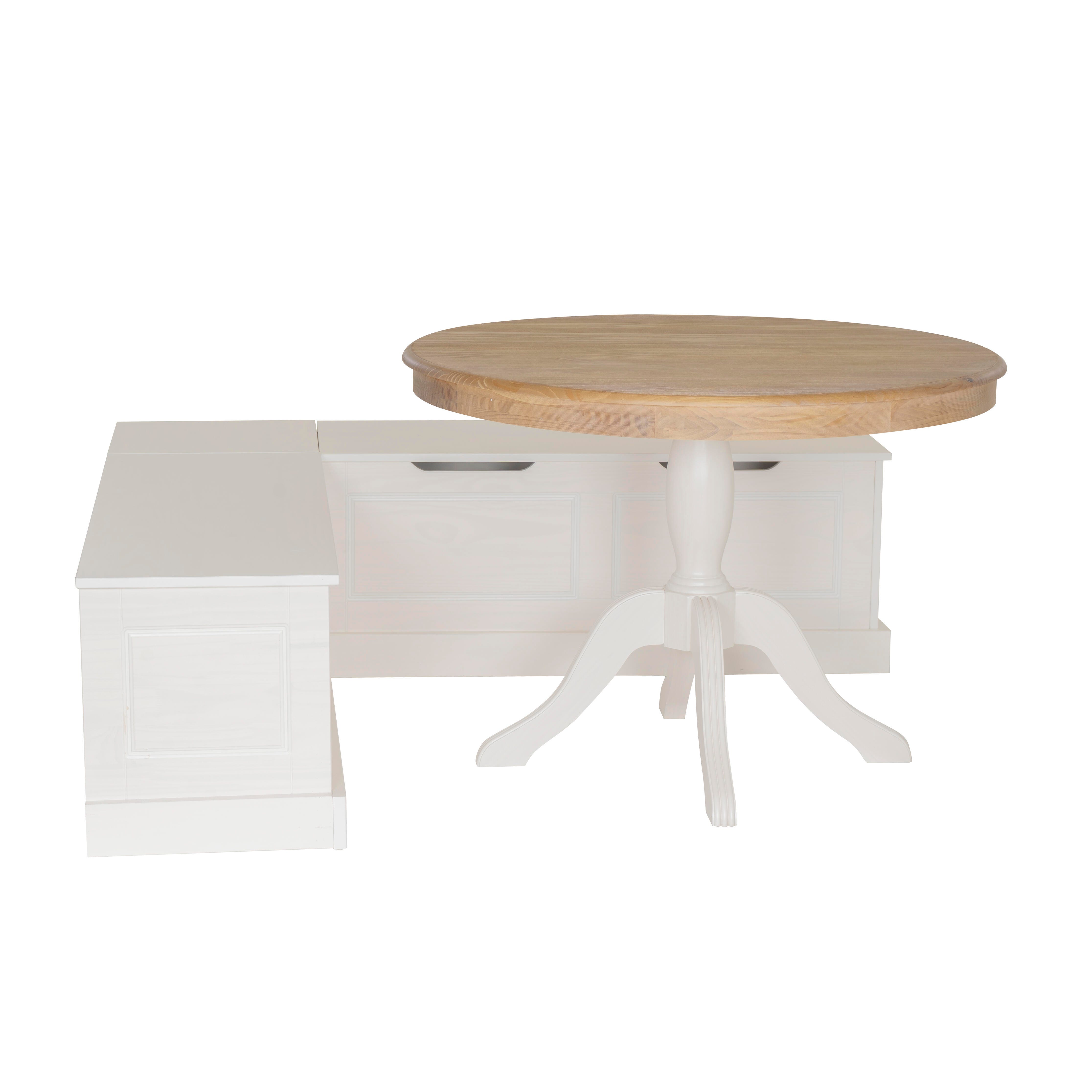 Linon Landin Corner Nook Dining Set, White, large