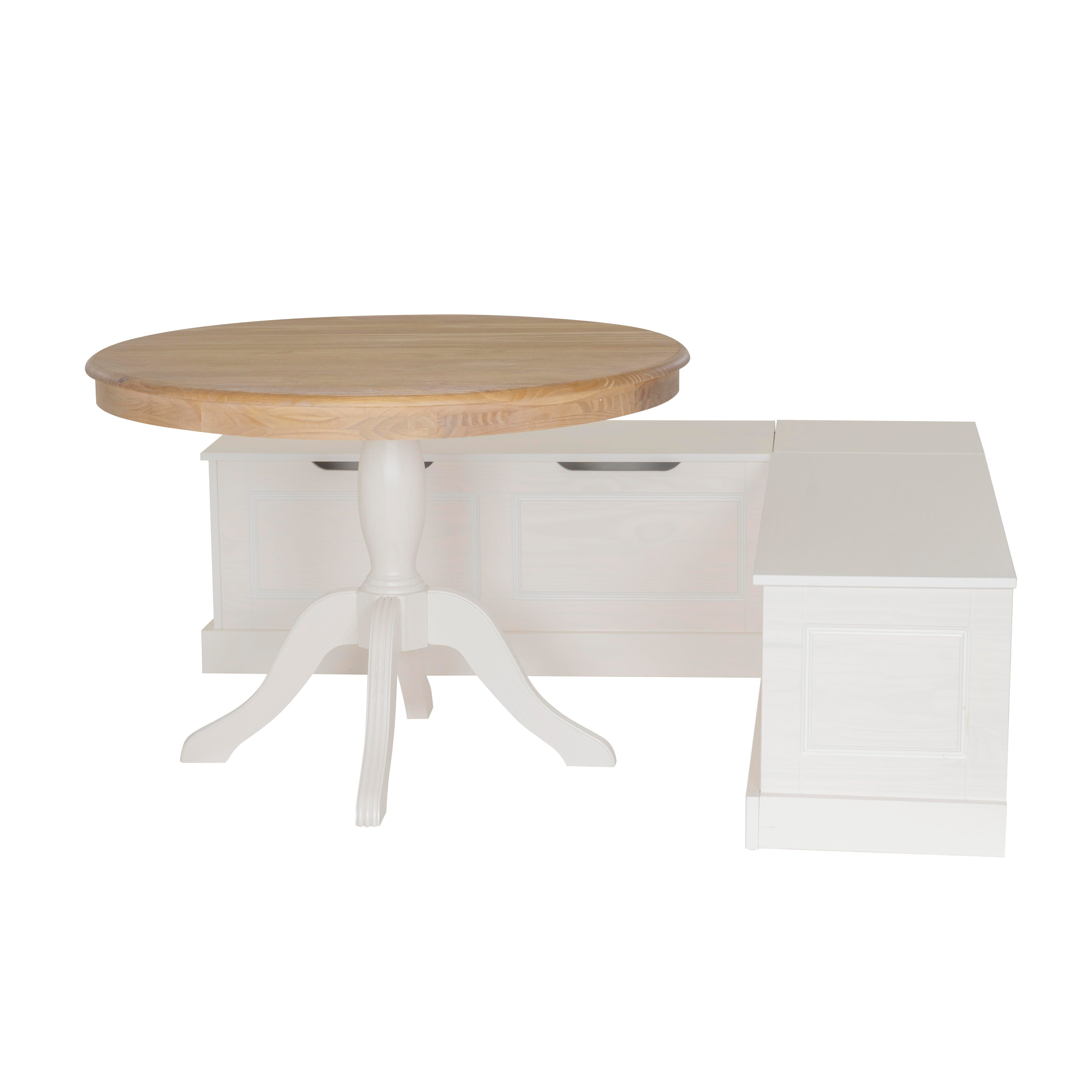 Linon Landin Corner Nook Dining Set, White, large