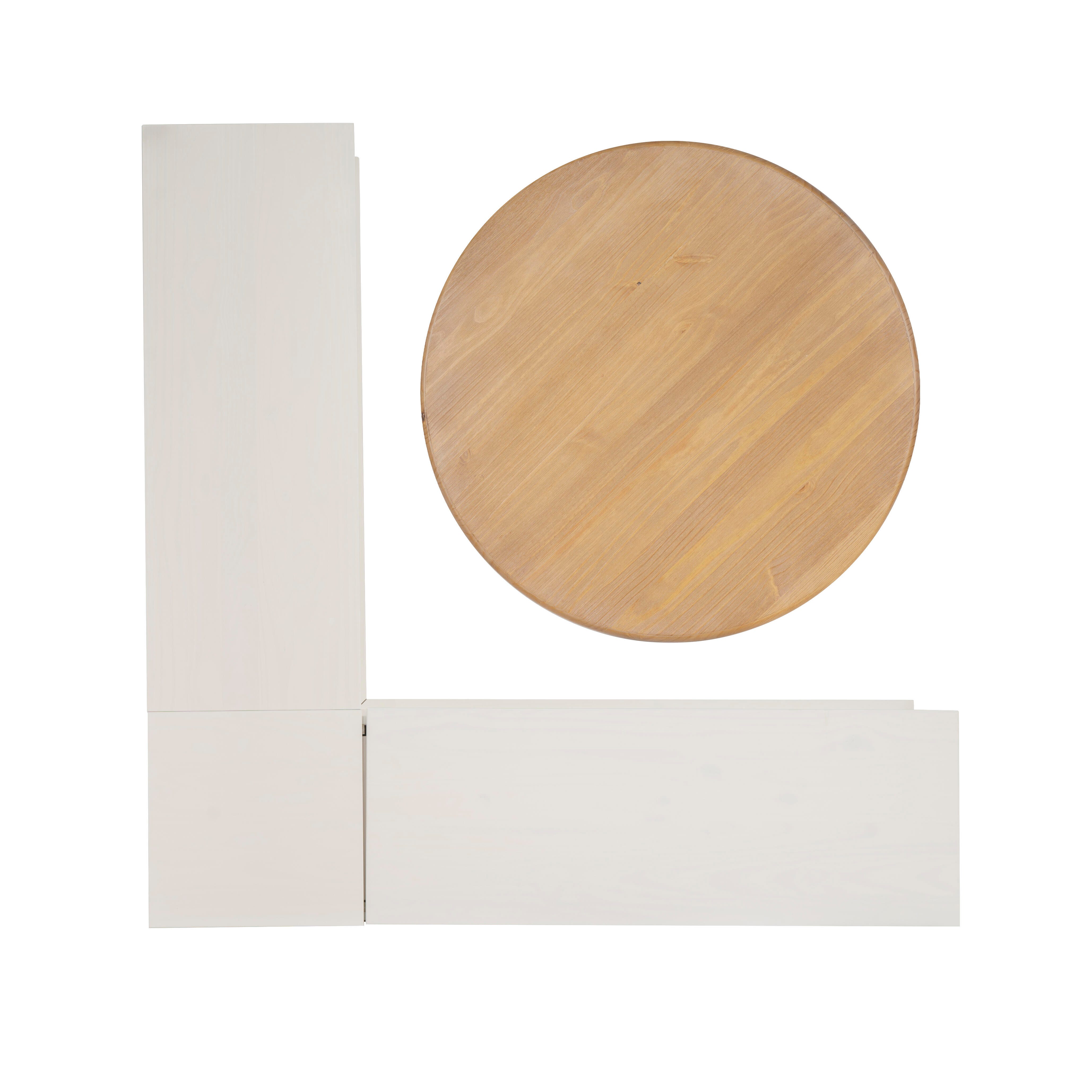 Linon Landin Corner Nook Dining Set, White, large