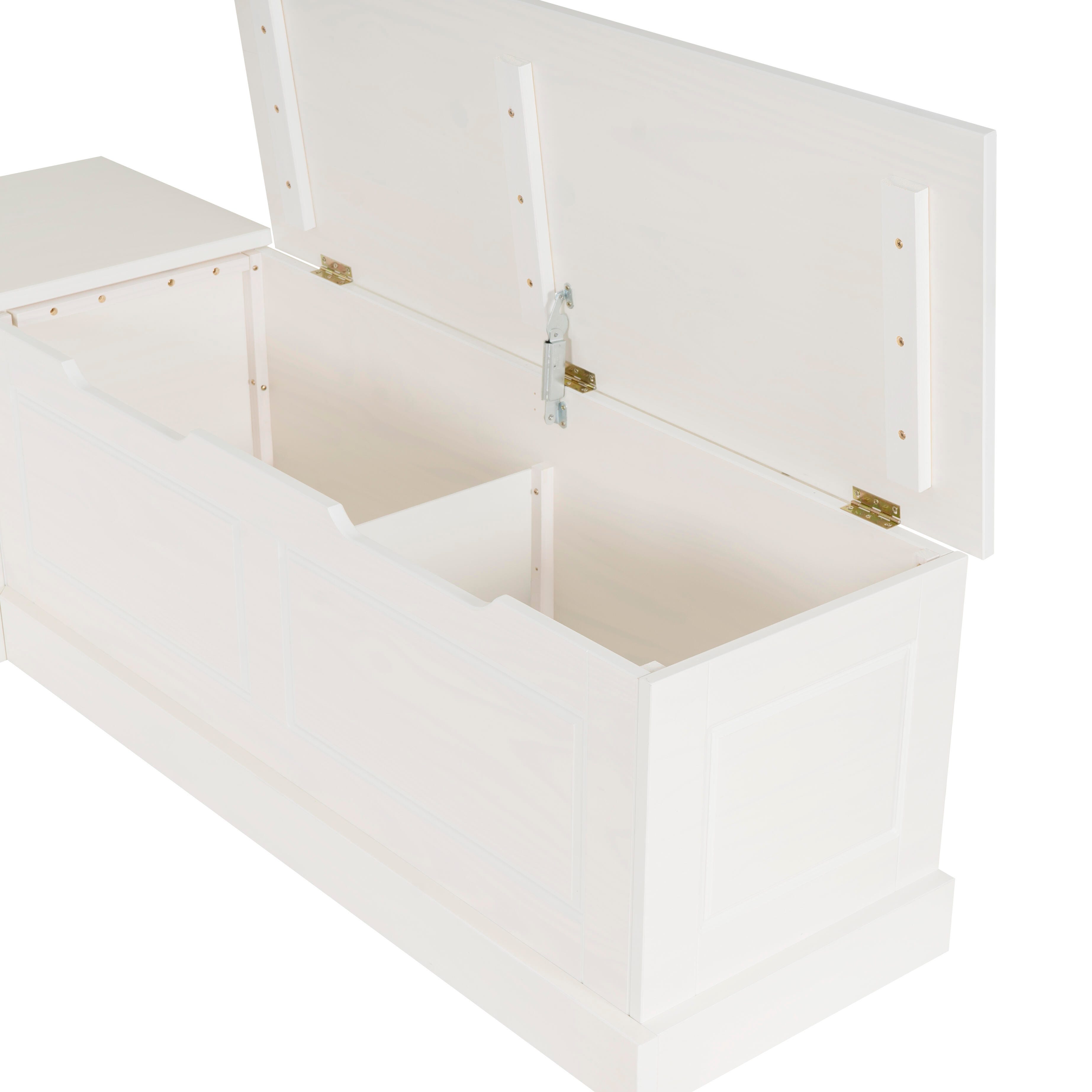 Linon Landin Corner Nook Dining Set, White, large