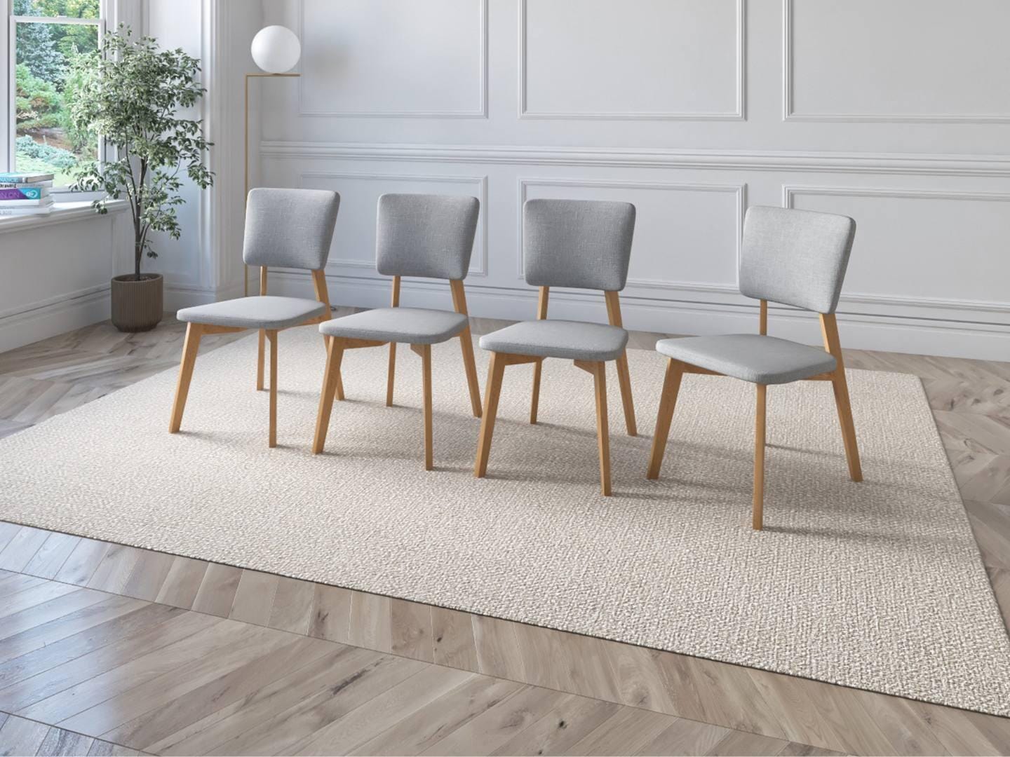 Midtown Concept Brisamar Dining Chair (Set of 4), Light Gray/Brown, rollover