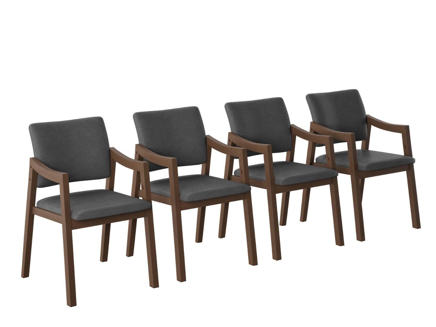 Midtown Concept Glacern Dining Chair (Set of 4), Light Gray/Brown, large