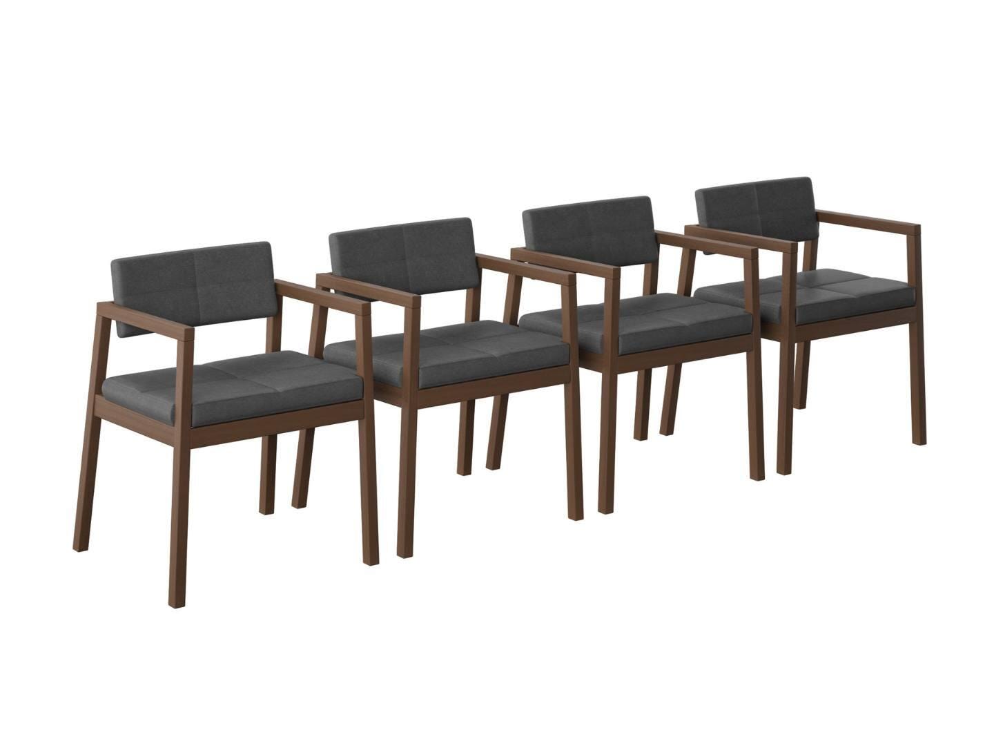 Midtown Concept Nexara Dining Chair (Set of 4), Light Gray/Brown, large