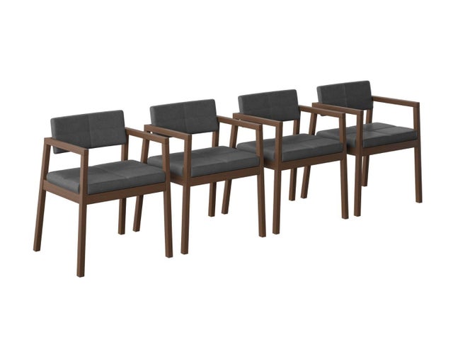 Midtown Concept Nexara Dining Chair (Set of 4), Light Gray/Brown