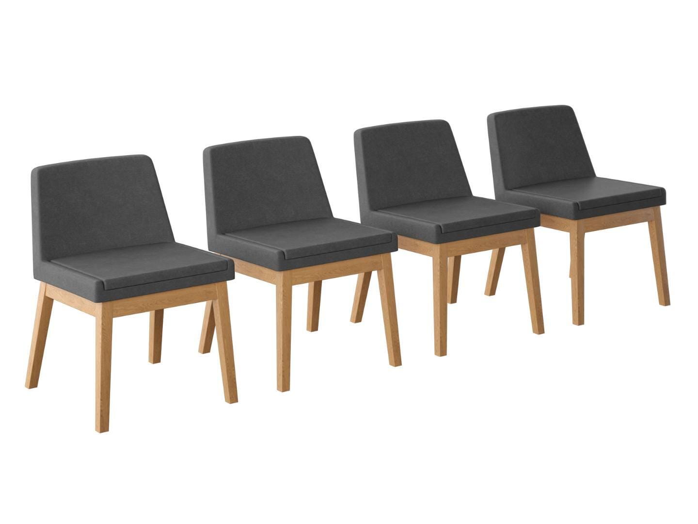 Midtown Concept Solterra Dining Chair (Set of 4), Light Gray/Brown, large