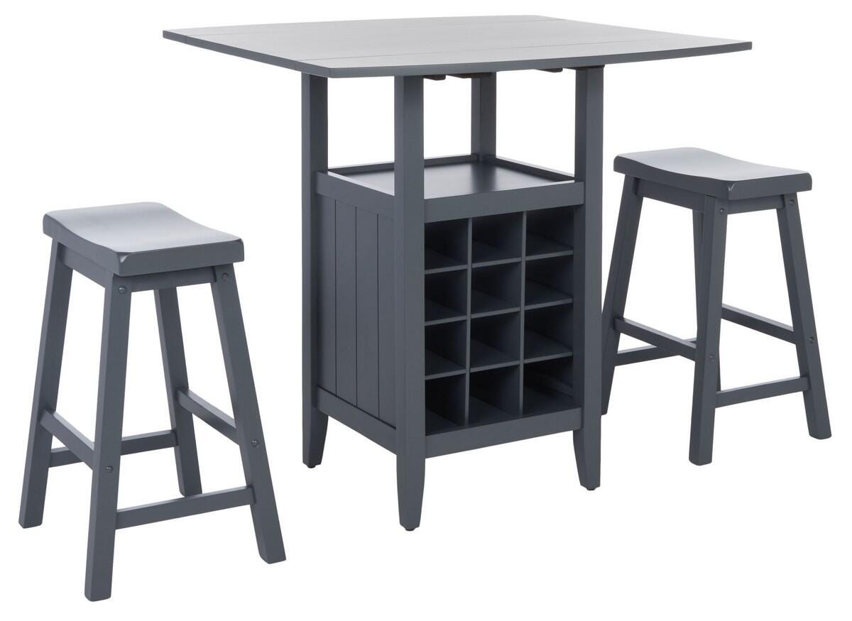 Safavieh Casey Pub Table and 2 Barstools, Gray, large