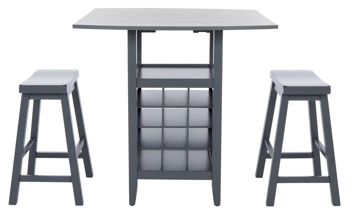 Safavieh Casey Pub Table and 2 Barstools, Gray, large