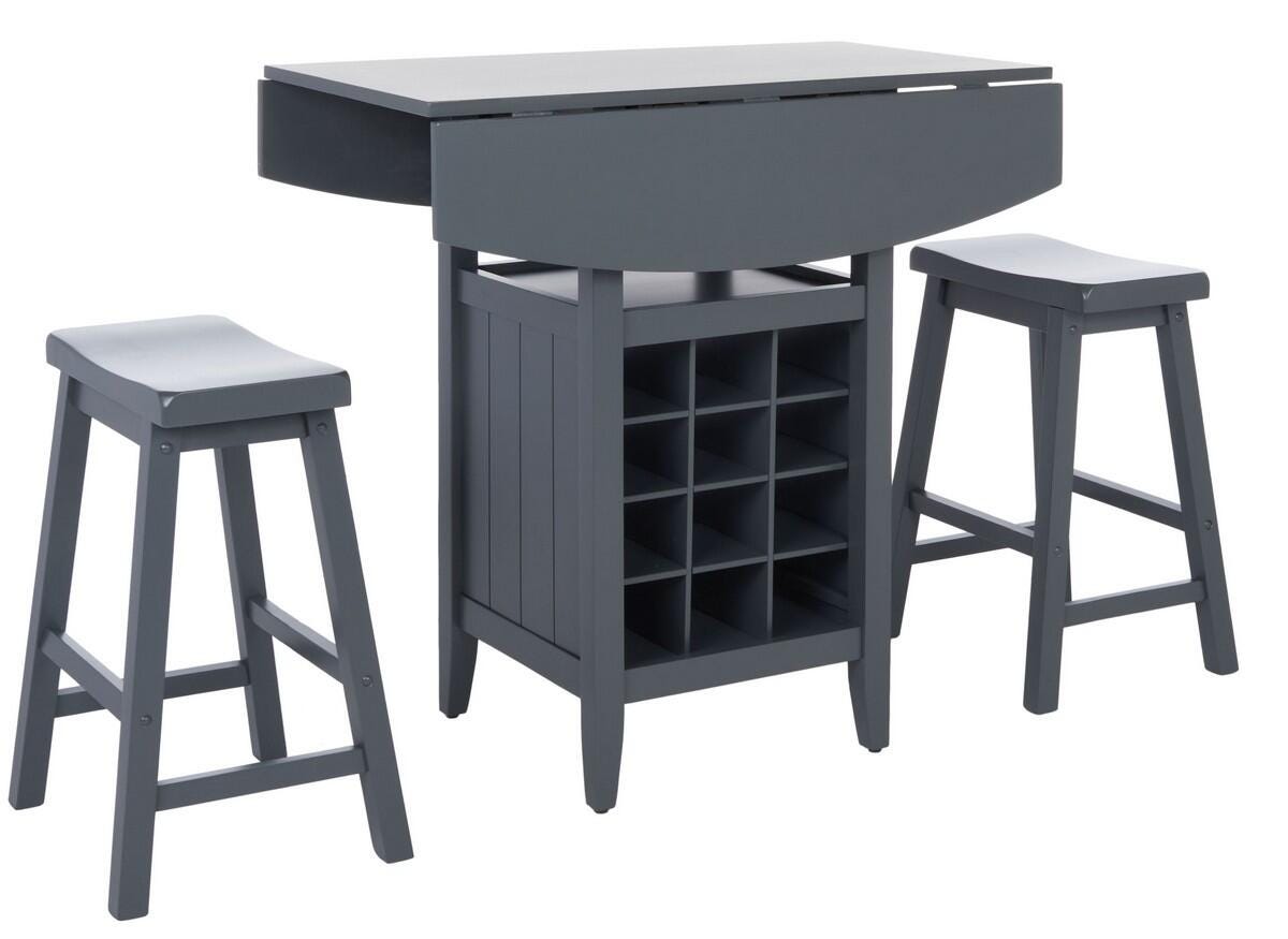 Safavieh Casey Pub Table and 2 Barstools, Gray, large