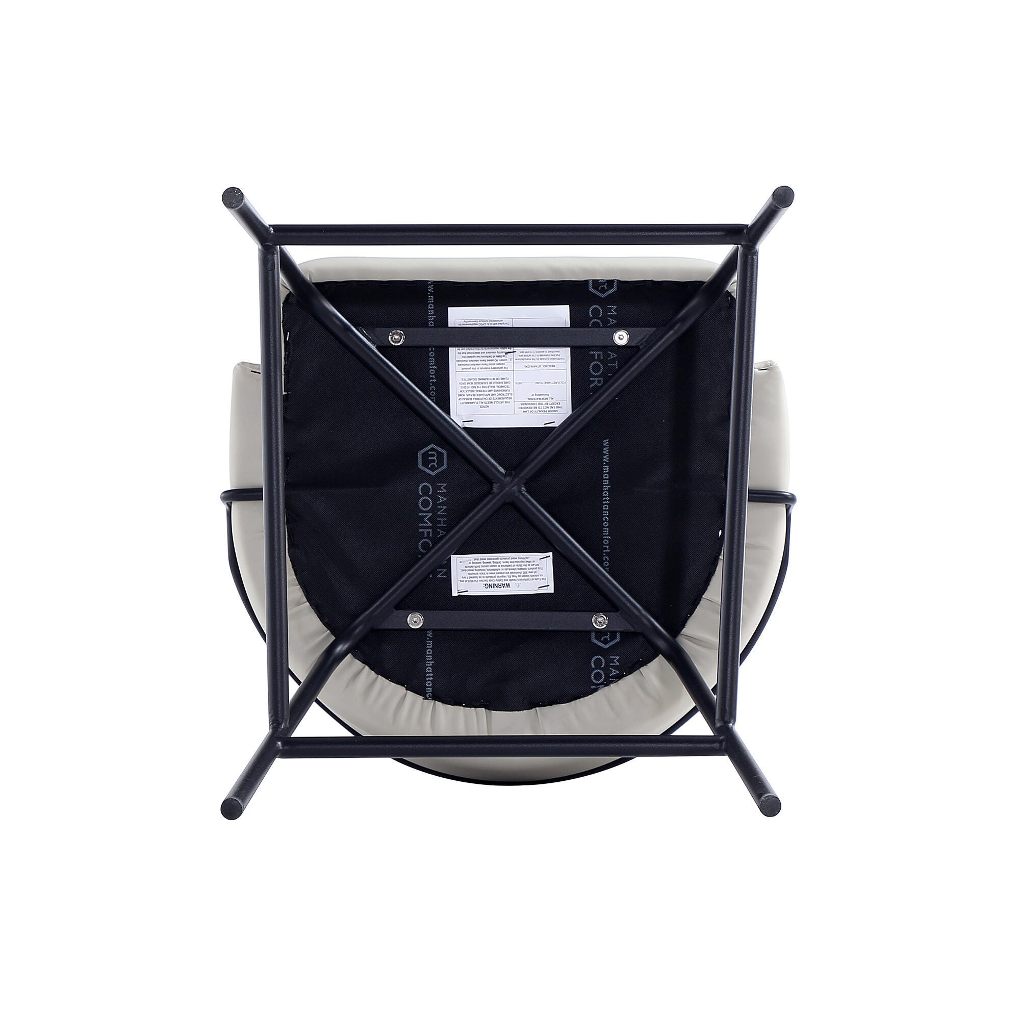 Manhattan Comfort Gracie Bar Height Bar Stool, Stone/Black, large