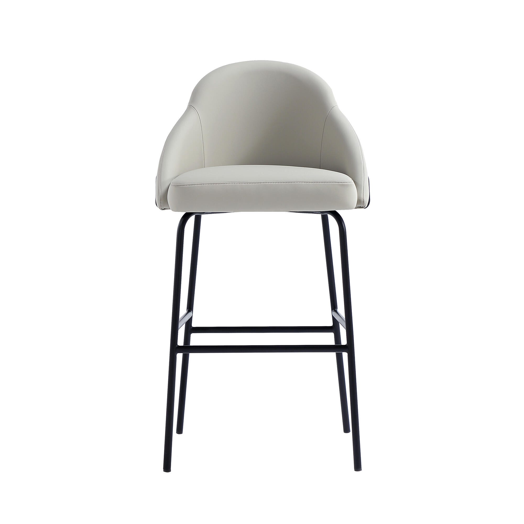 Manhattan Comfort Gracie Bar Height Bar Stool, Stone/Black, large