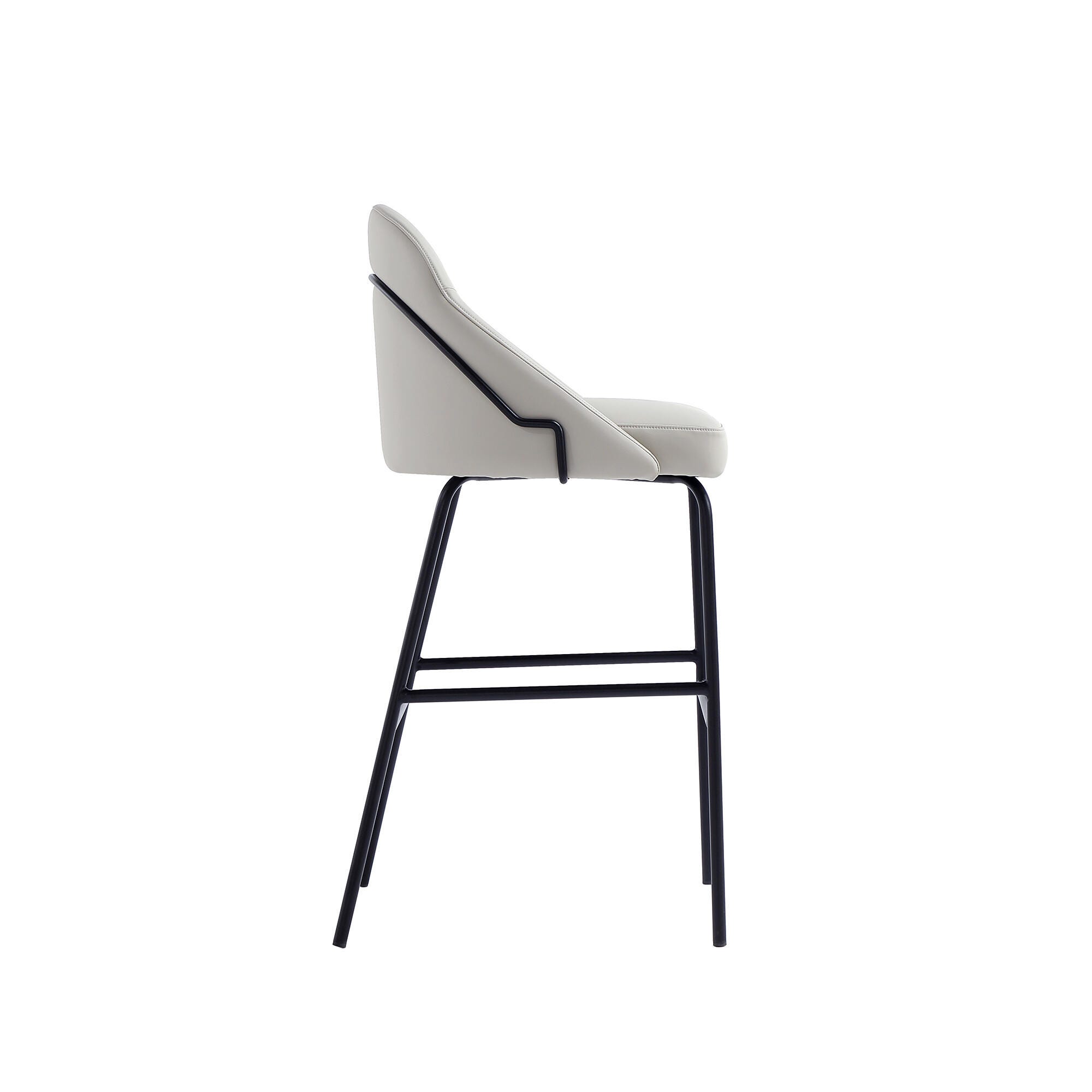 Manhattan Comfort Gracie Bar Height Bar Stool, Stone/Black, large