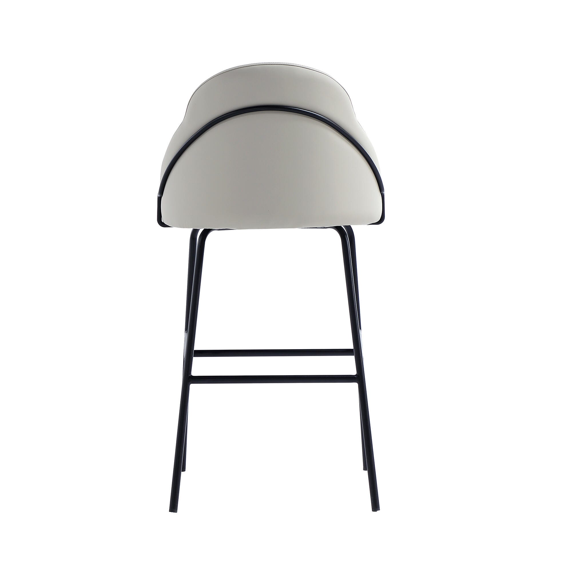 Manhattan Comfort Gracie Bar Height Bar Stool, Stone/Black, large