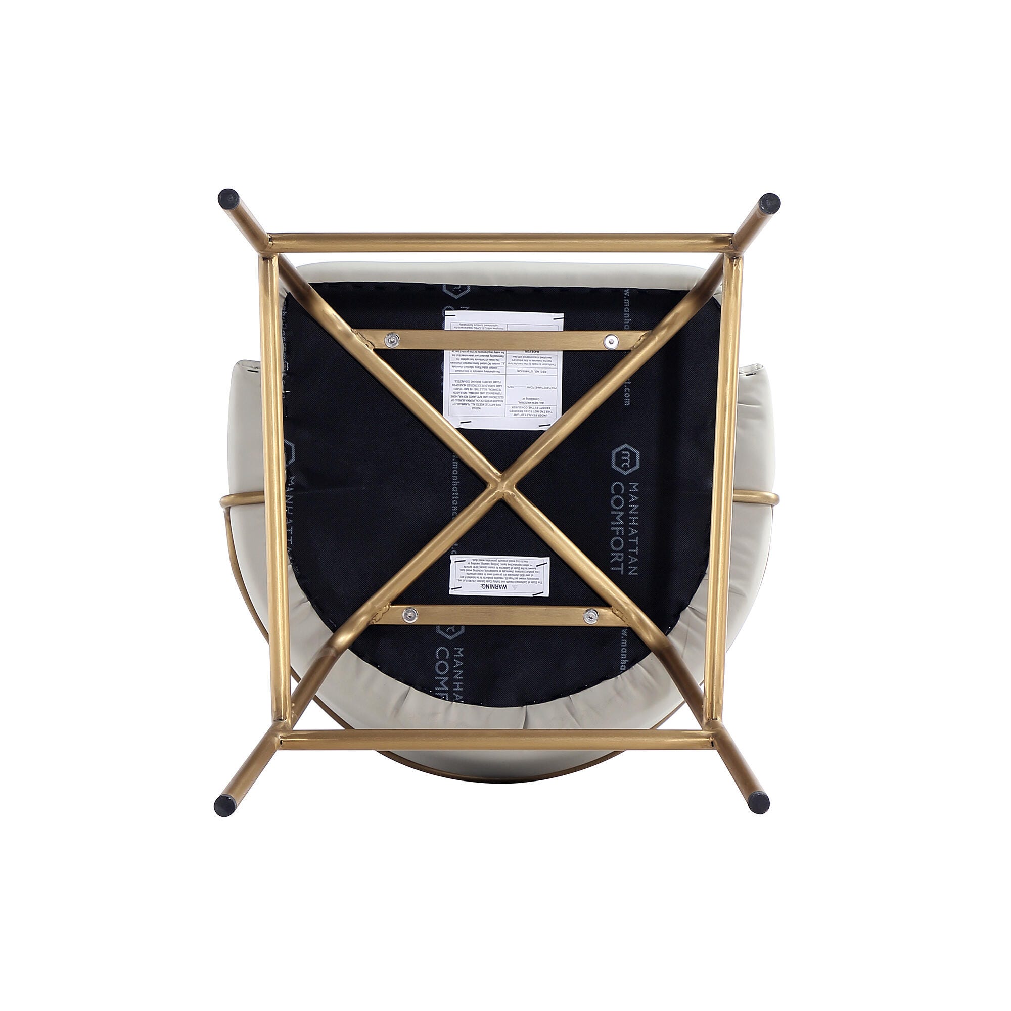 Manhattan Comfort Gracie Bar Height Bar Stool, Stone/Gold, large