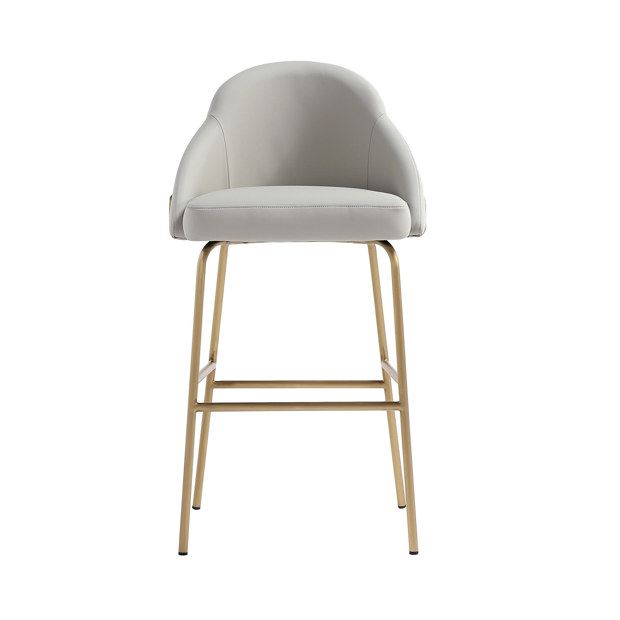 Manhattan Comfort Gracie Bar Height Bar Stool, Stone/Gold, large