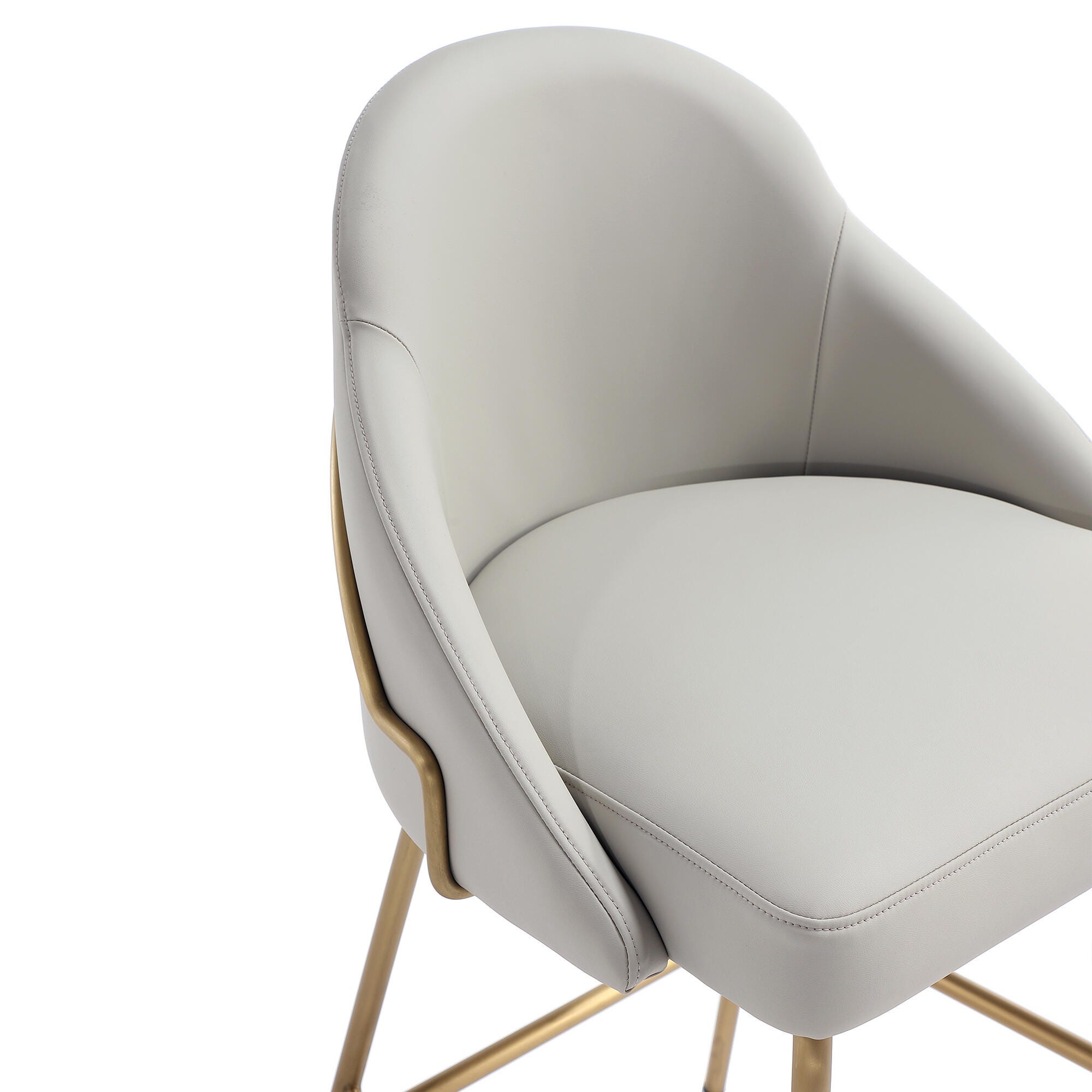 Manhattan Comfort Gracie Bar Height Bar Stool, Stone/Gold, large
