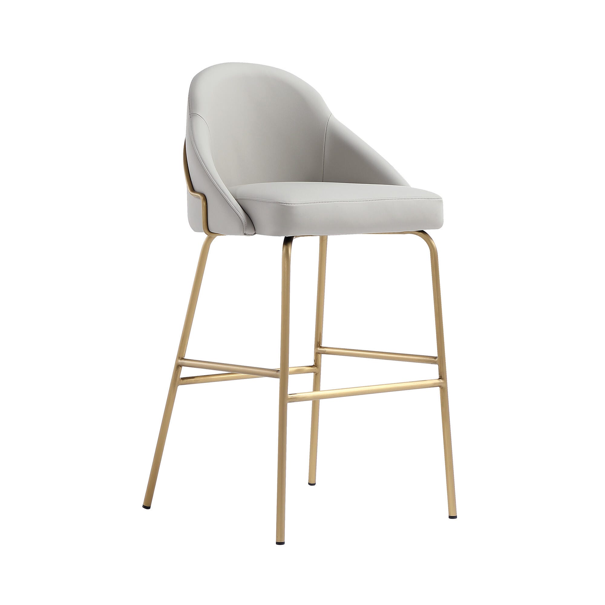 Manhattan Comfort Gracie Bar Height Bar Stool, Stone/Gold, large