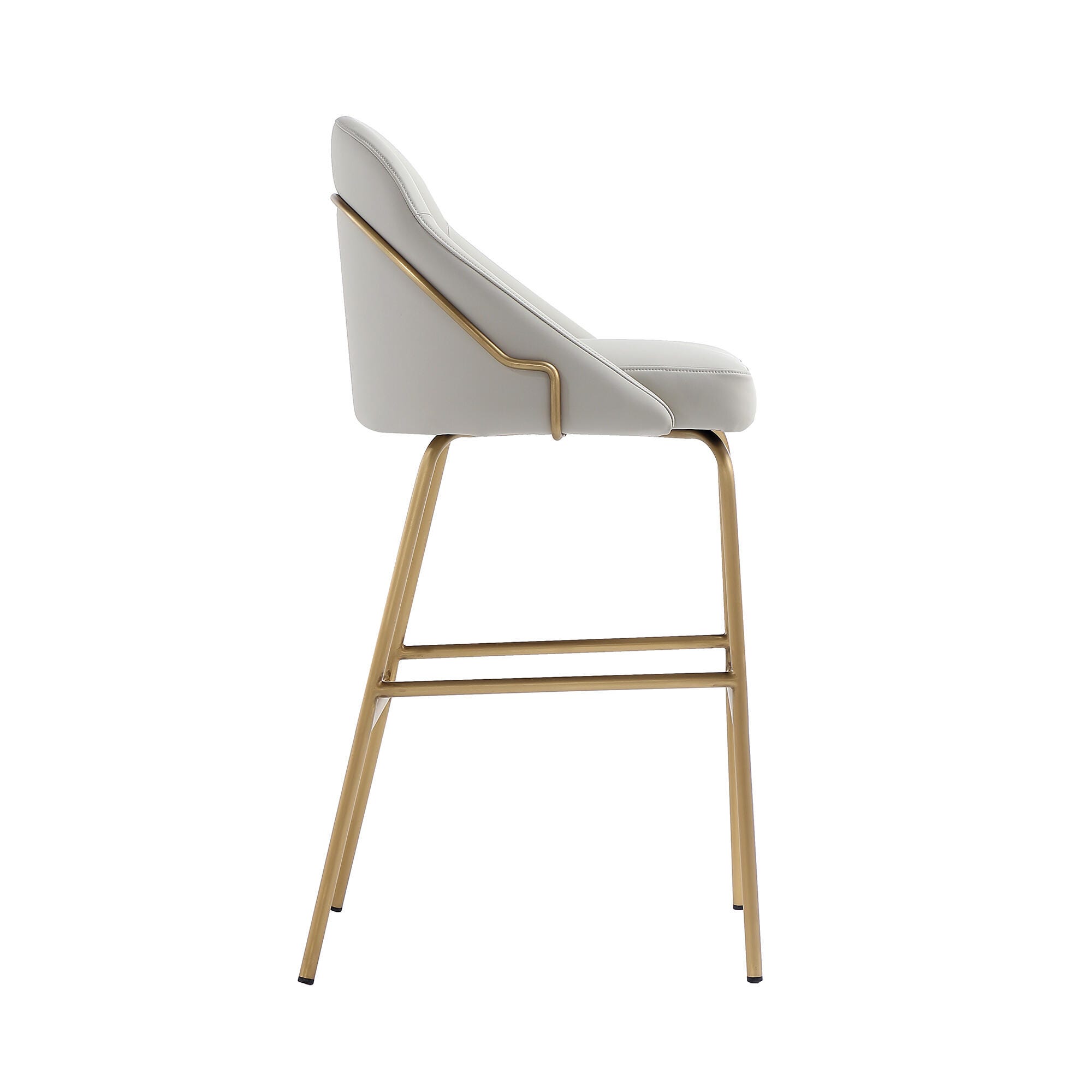 Manhattan Comfort Gracie Bar Height Bar Stool, Stone/Gold, large
