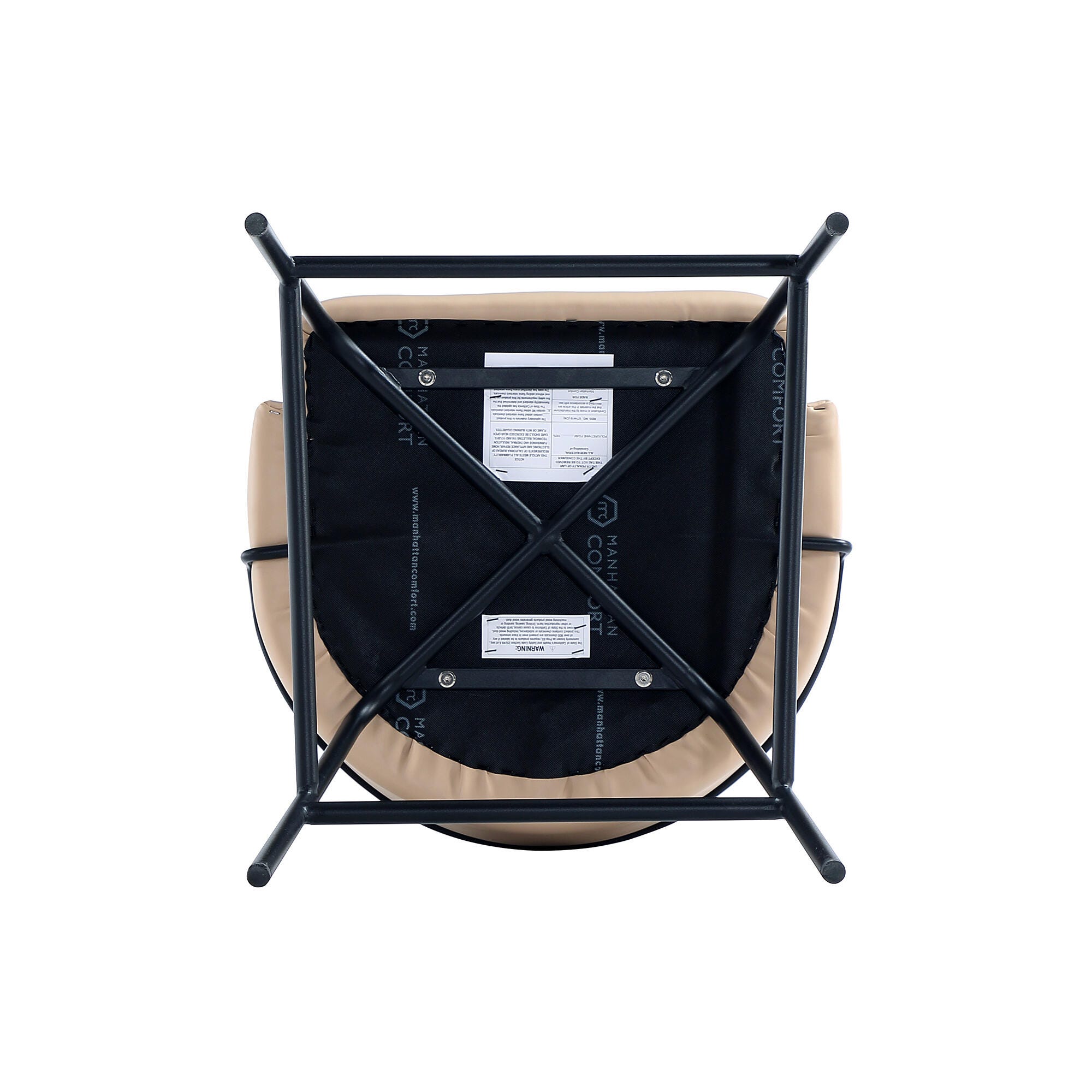 Manhattan Comfort Gracie Bar Height Bar Stool, Tan/Black, large