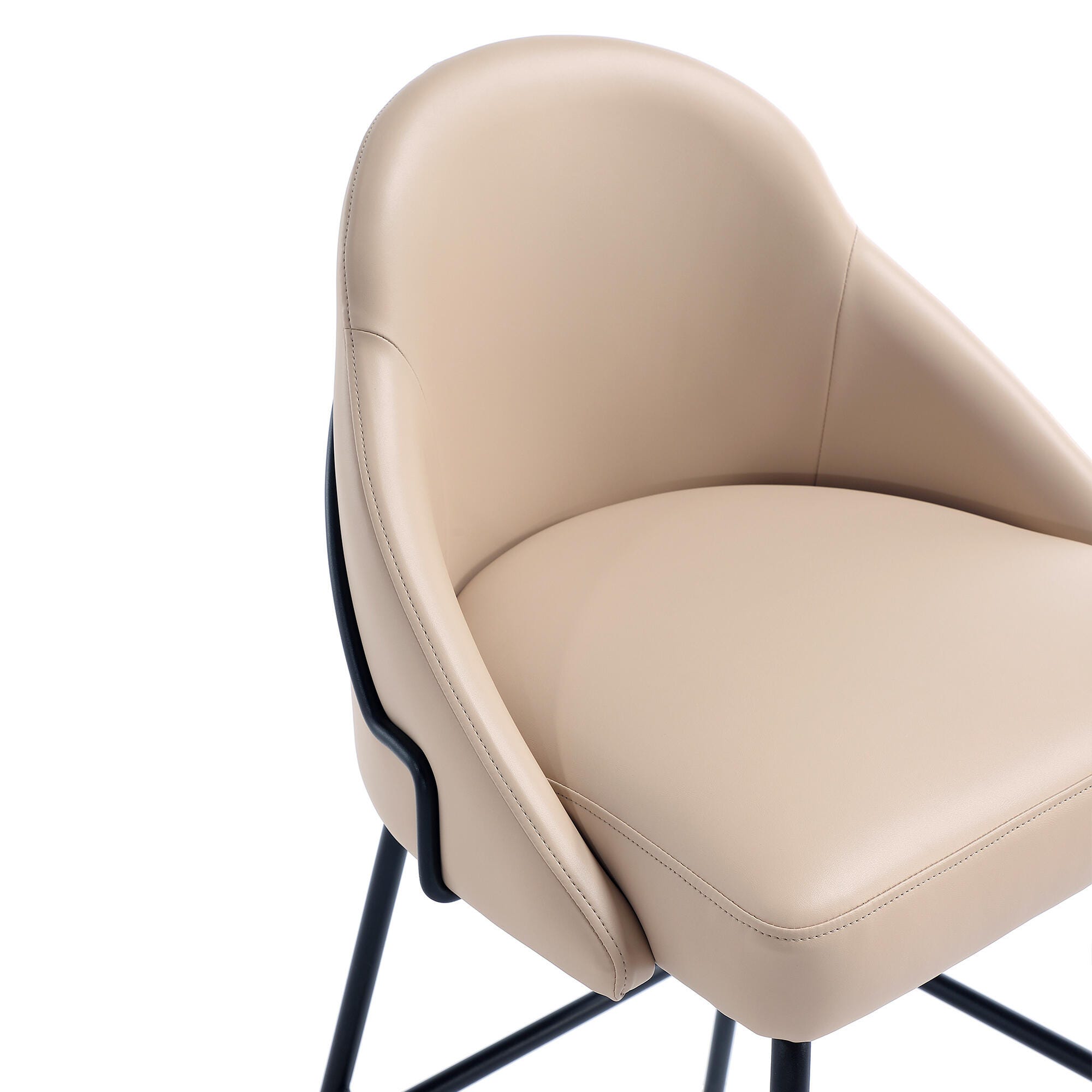 Manhattan Comfort Gracie Bar Height Bar Stool, Tan/Black, large