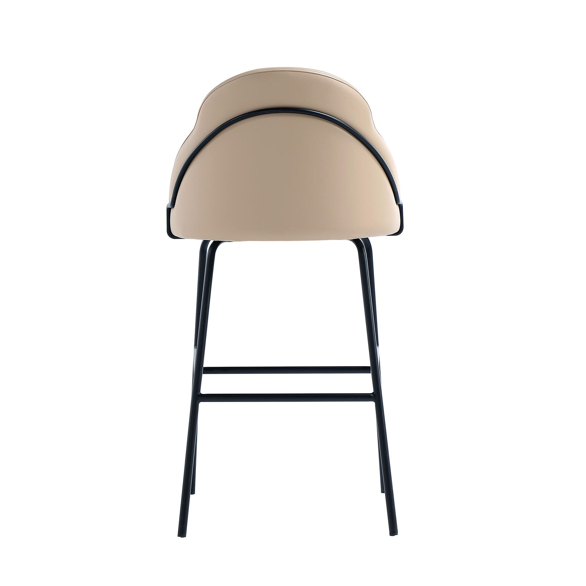 Manhattan Comfort Gracie Bar Height Bar Stool, Tan/Black, large